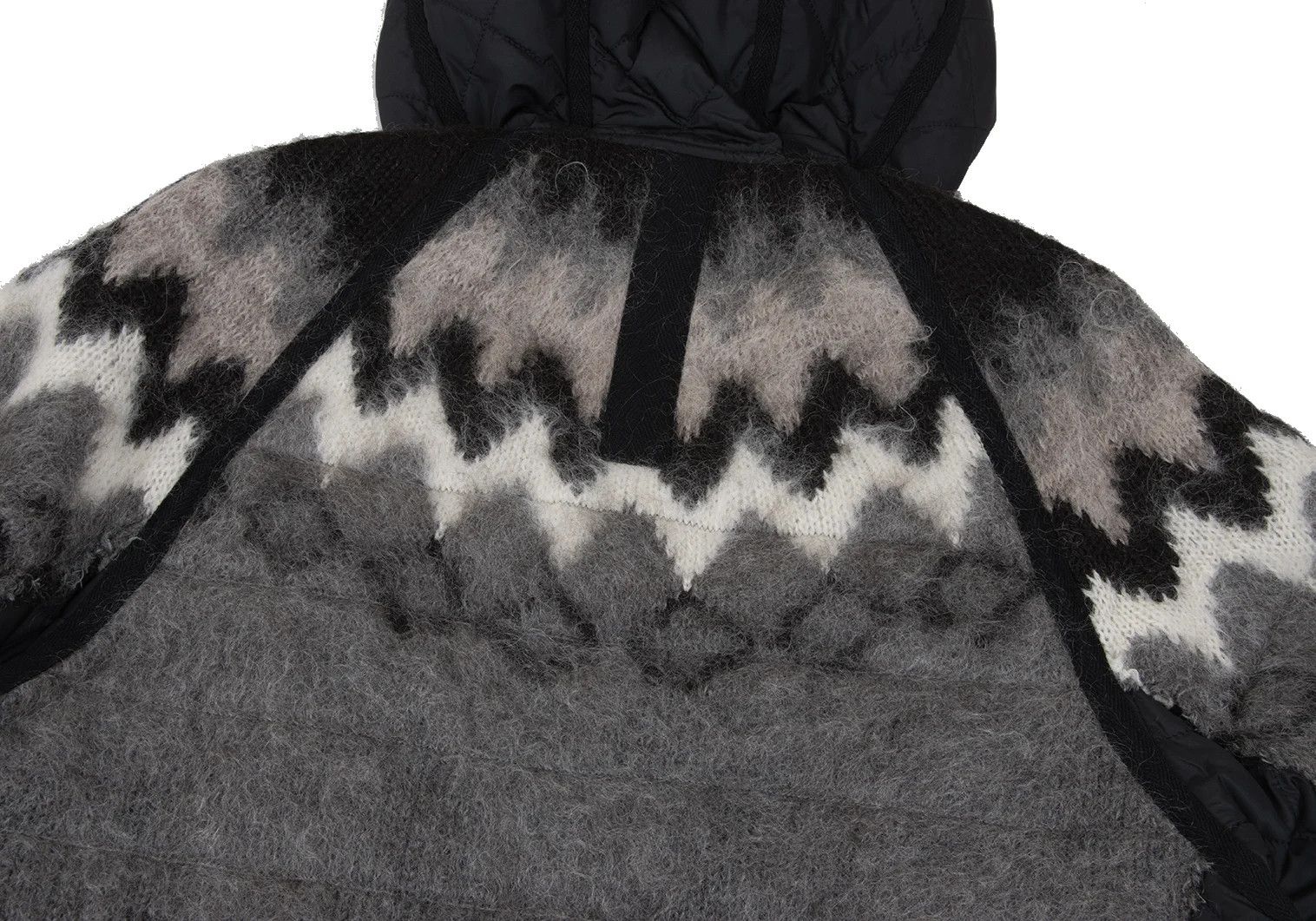 Junya Watanabe Quilted Knit Zip Blouson in Black Beige, Size M Size US M / EU 48-50 / 2 - 13 Thumbnail