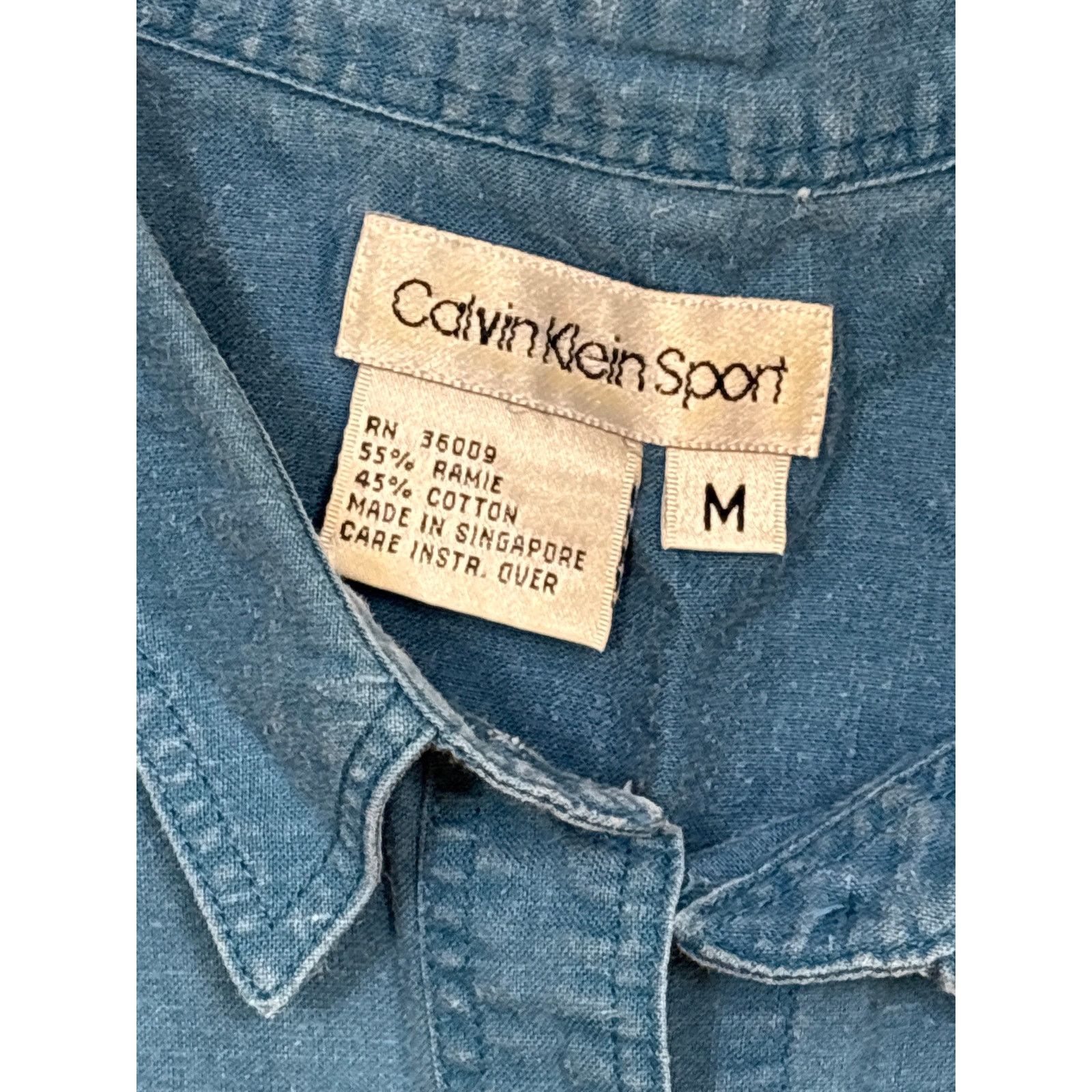 Calvin Klein Vintage Calvin Klein Sport button up top Medium Blue shirt Size M / US 6-8 / IT 42-44 - 3 Thumbnail