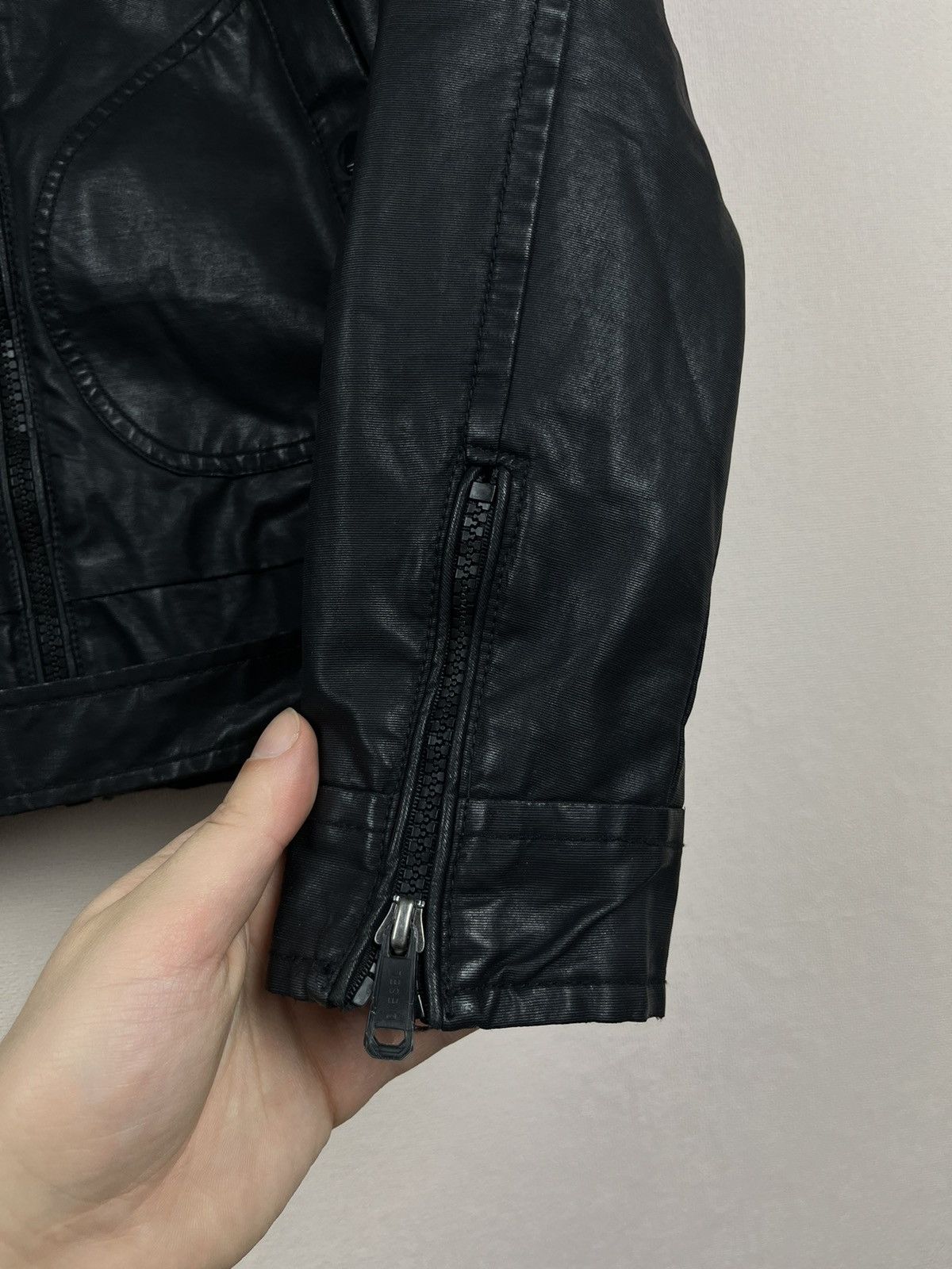 Diesel Vintage Diesel Biker Jacket Motorcycle Black Spalmatura Size US S / EU 44-46 / 1 - 11 Thumbnail