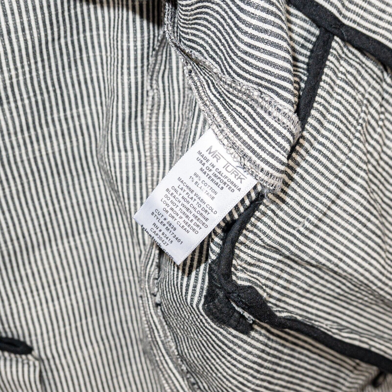 Mr Turk MR TURK 2 button Blazer Jacket white gray striped Cotton Size 36S - 8 Thumbnail