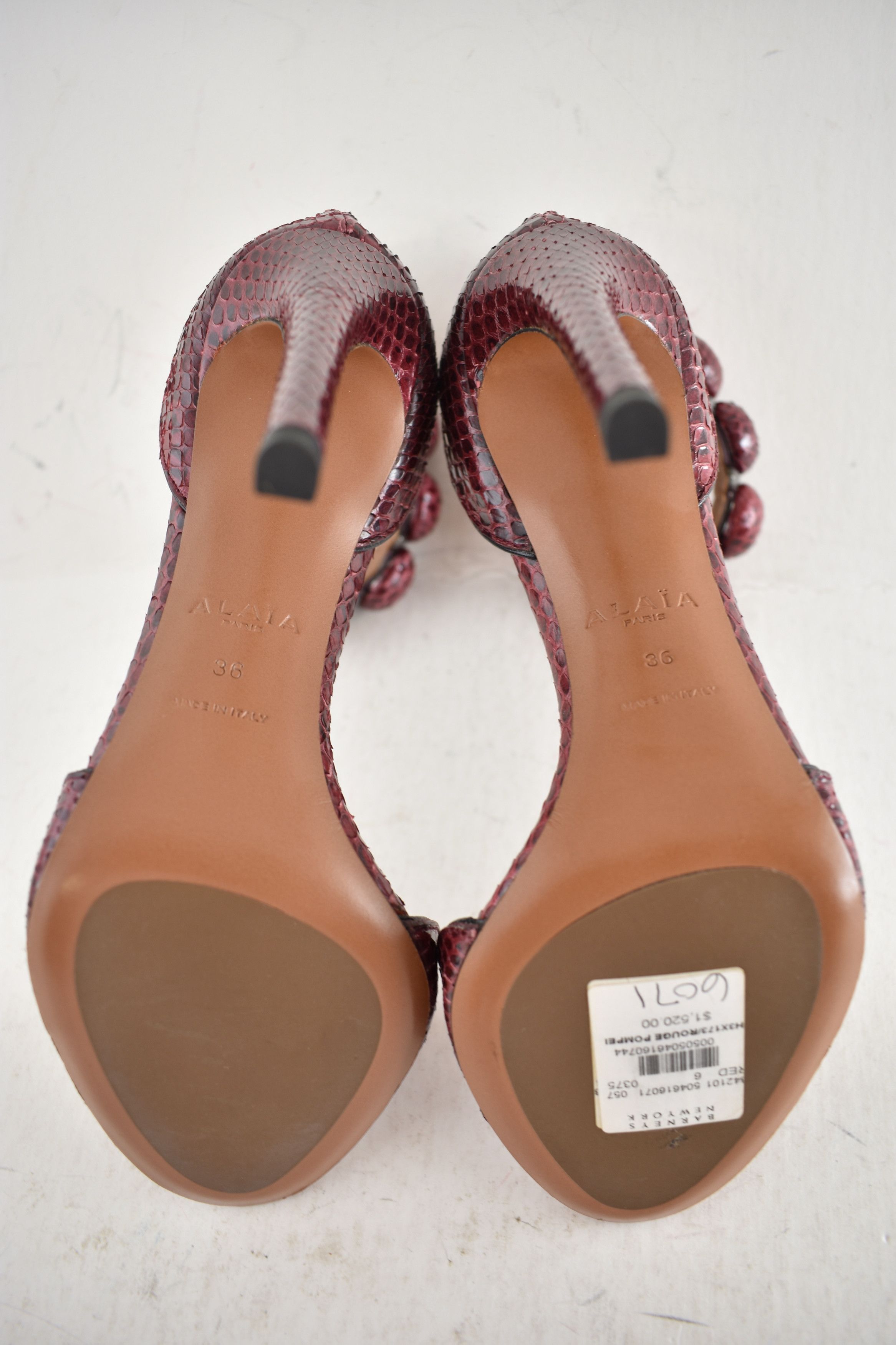 Alaia Alaia Bombe 110mm Snakeskin Ankle Strap Sandal Heel Pump 36 Size US 6 / IT 36 - 14 Thumbnail