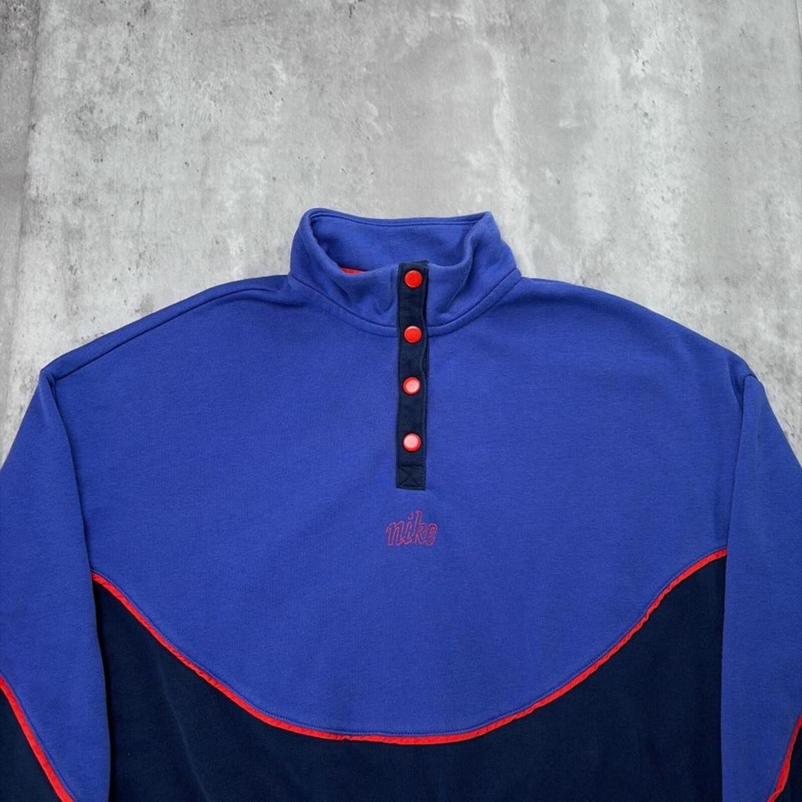 Nike Y2K Purple Nike Snap T Cropped Pullover Sweater Size XL / US 12-14 / IT 48-50 - 2 Thumbnail