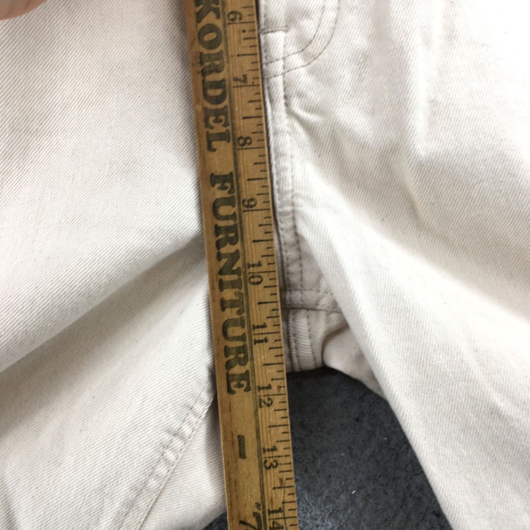 J.Crew J.CREW Jeans Womens 24 Cream Full Length Classic Straight Leg Zip Fly Frayed Hem Autumn Mens Womens Size 42" / US 20 - 6 Thumbnail