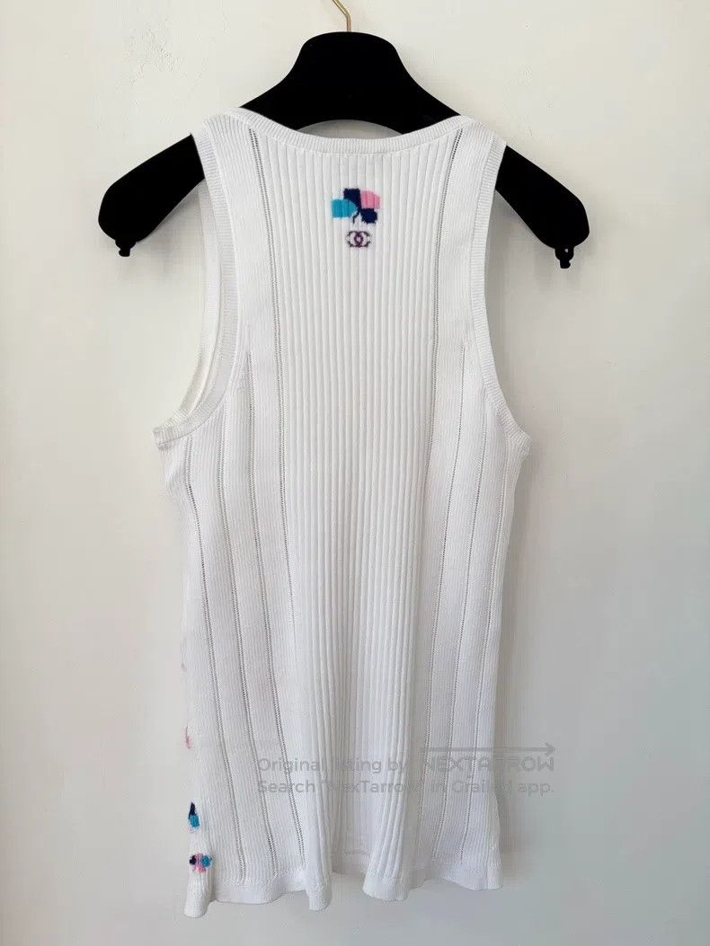 Chanel Chanel White clover short-sleeved knitted vest Size XXS / US 00 / IT 34 - 2 Thumbnail