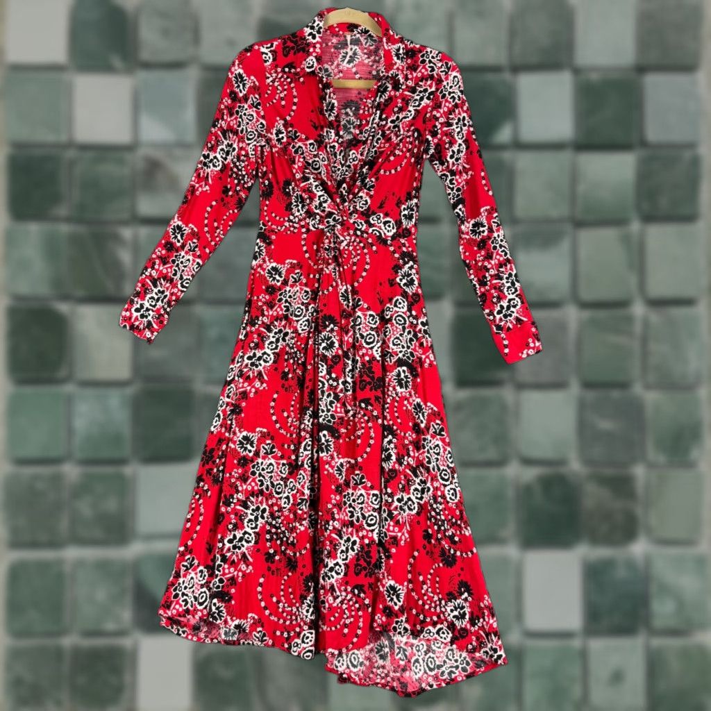 Free People Free People Tough Love Maxi Dress Womens Size 2 Red Floral Long Sleeve Maxi Dress Black?? Size XS / US 0-2 / IT 36-38 - 1 Thumbnail
