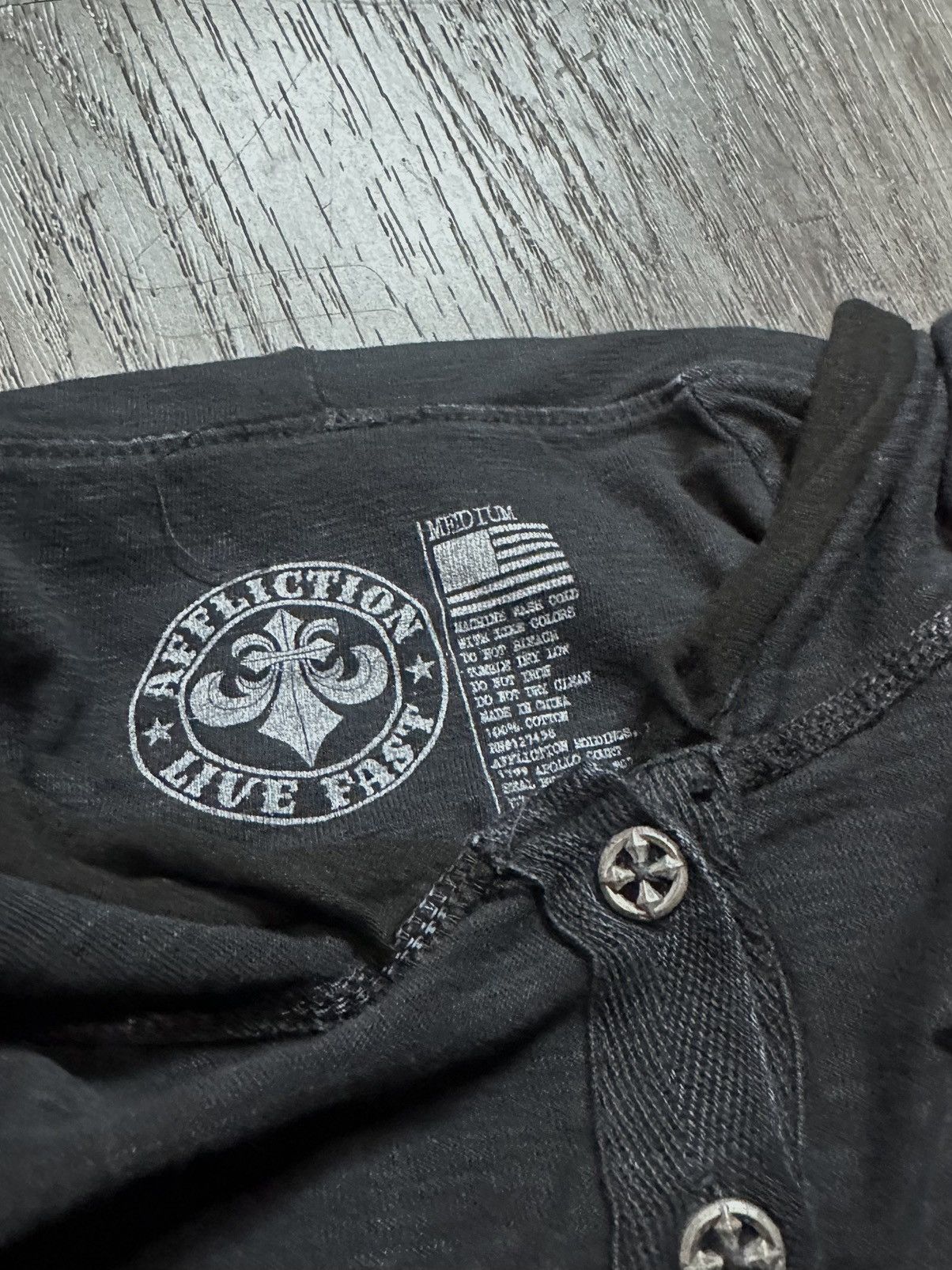Affliction × Vintage CHAOS THEORY BUTTON-UP HOODIE”affliction Size M / US 6-8 / IT 42-44 - 3 Thumbnail