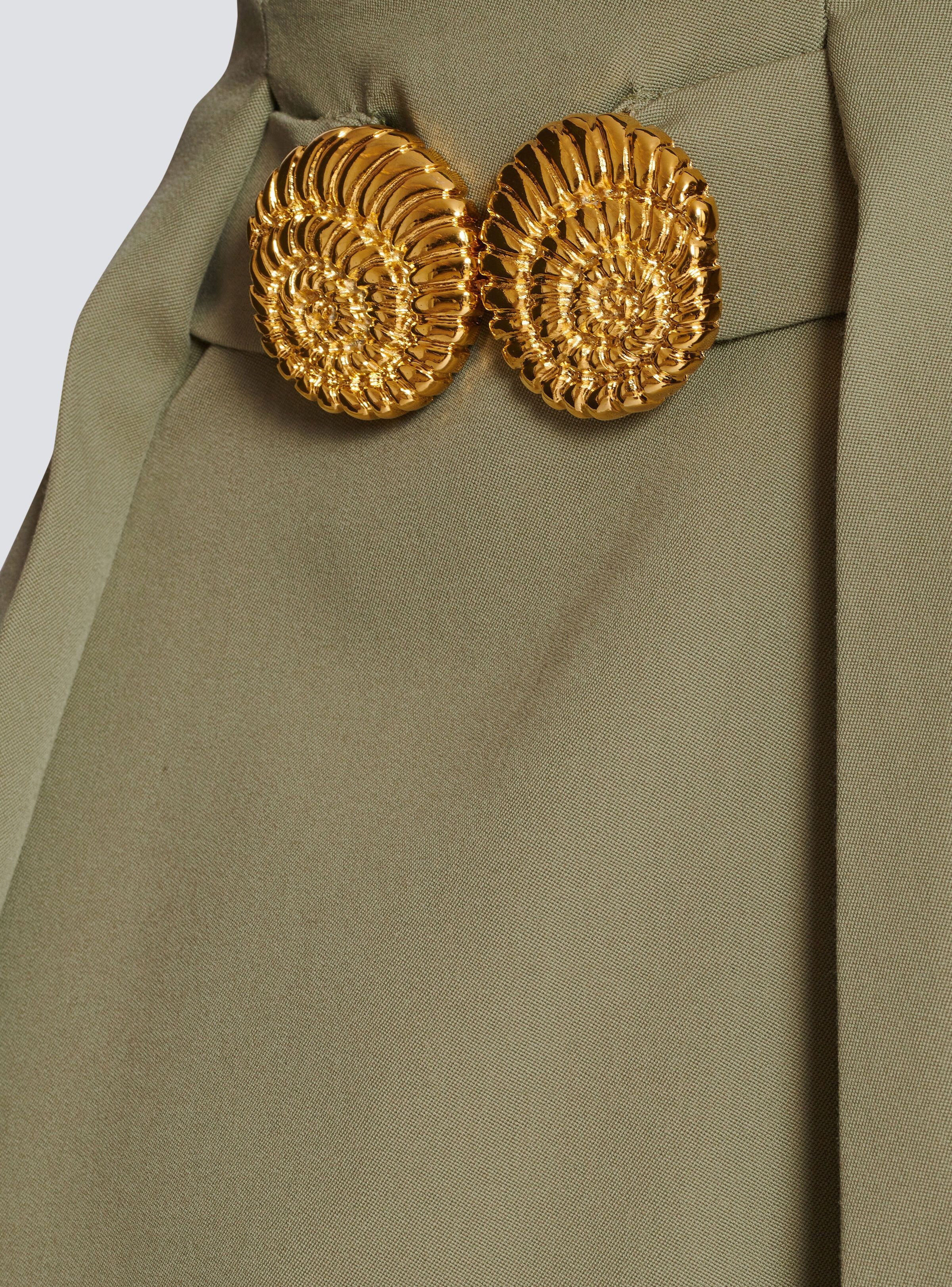 Balmain o1s1wg111025 Short Pleated Skirt in Green Size 25" / US 0 / IT 36 - 8 Thumbnail