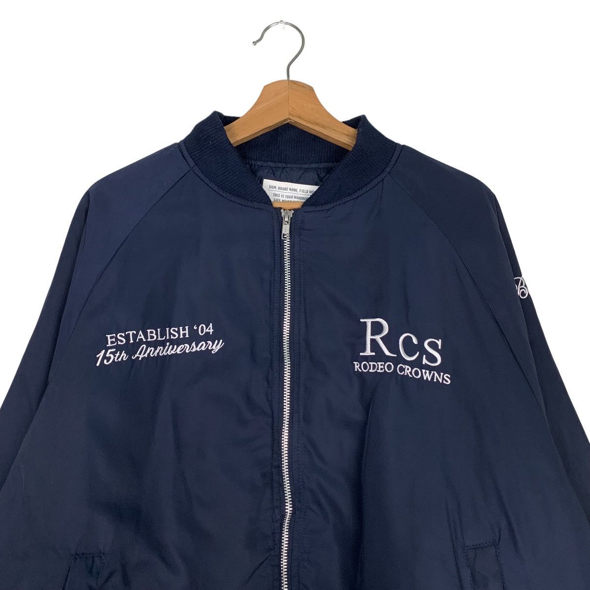 Japanese Brand RODEO CROWNS Union Stars Big Logo Bomber Jacket #0518-C24 Size US XL / EU 56 / 4 - 4 Thumbnail
