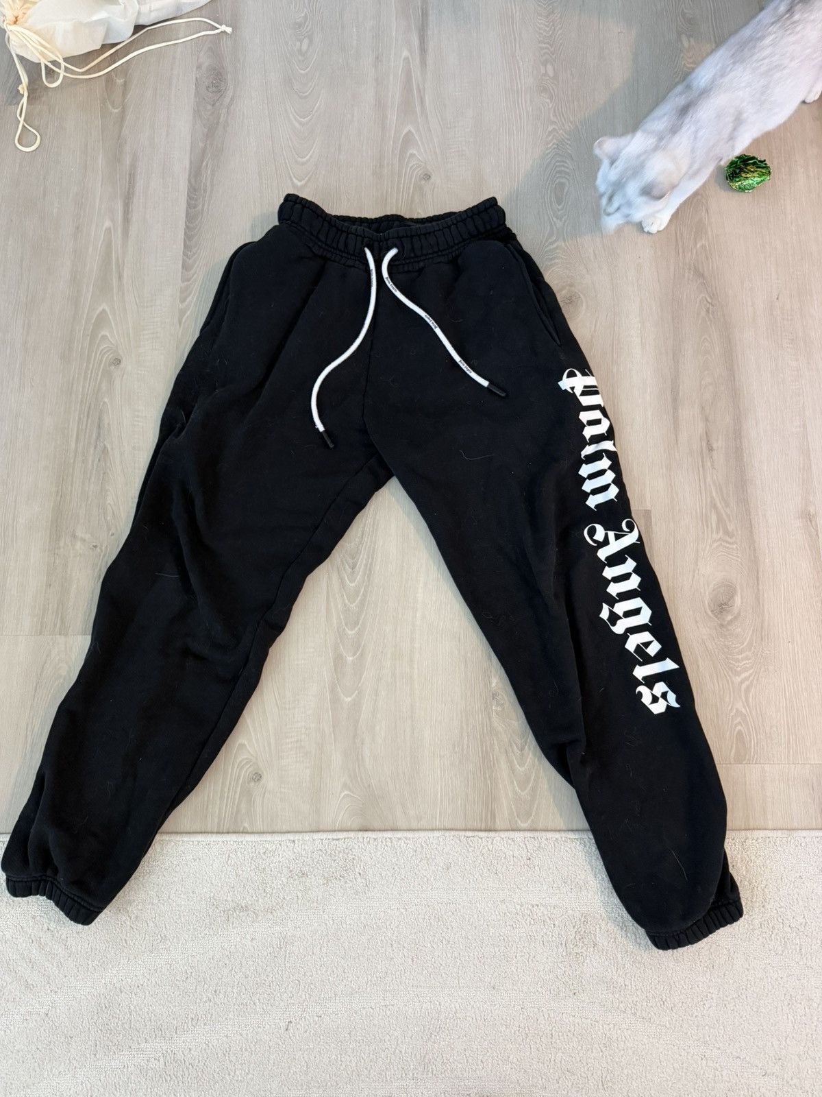Palm Angels Black script sweatpants Size US 32 / EU 48 - 1 Thumbnail