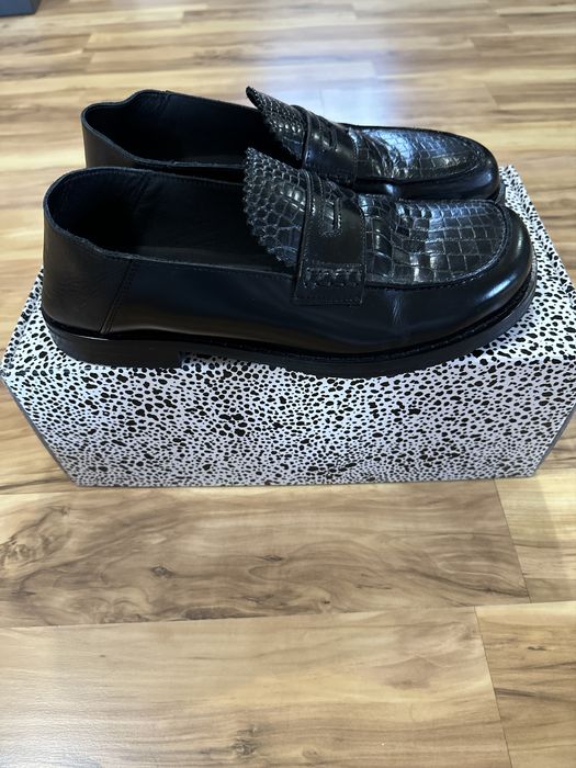 Eytys Eytys Otello Croc Leather Square-toe Loafers Size 42 | Grailed