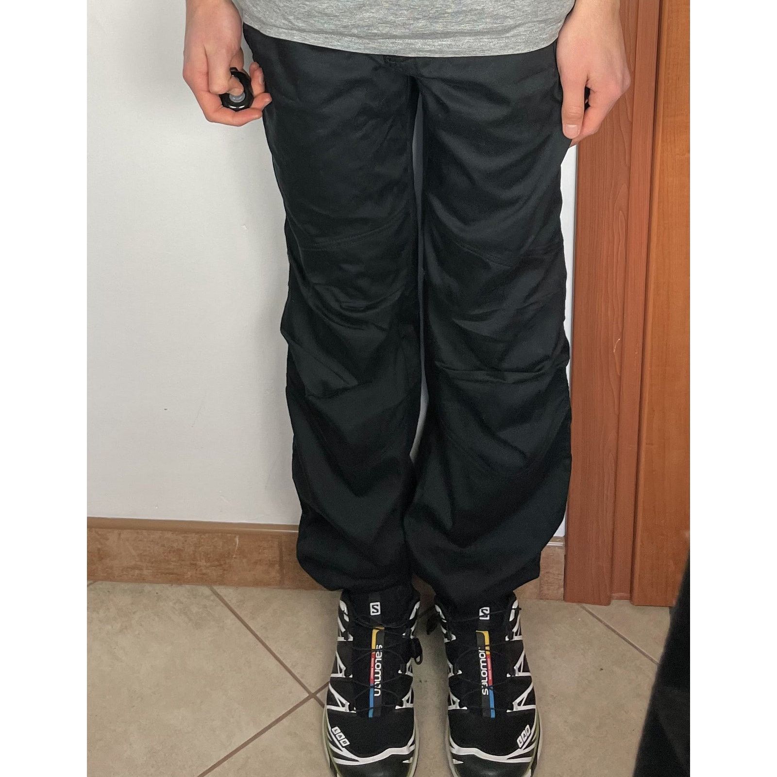 Nike × Vintage Nike Fit Dry Womens Black Swoosh Pockets Drawstring Pants 10 Size 30" / US 8 / IT 44 - 2 Thumbnail