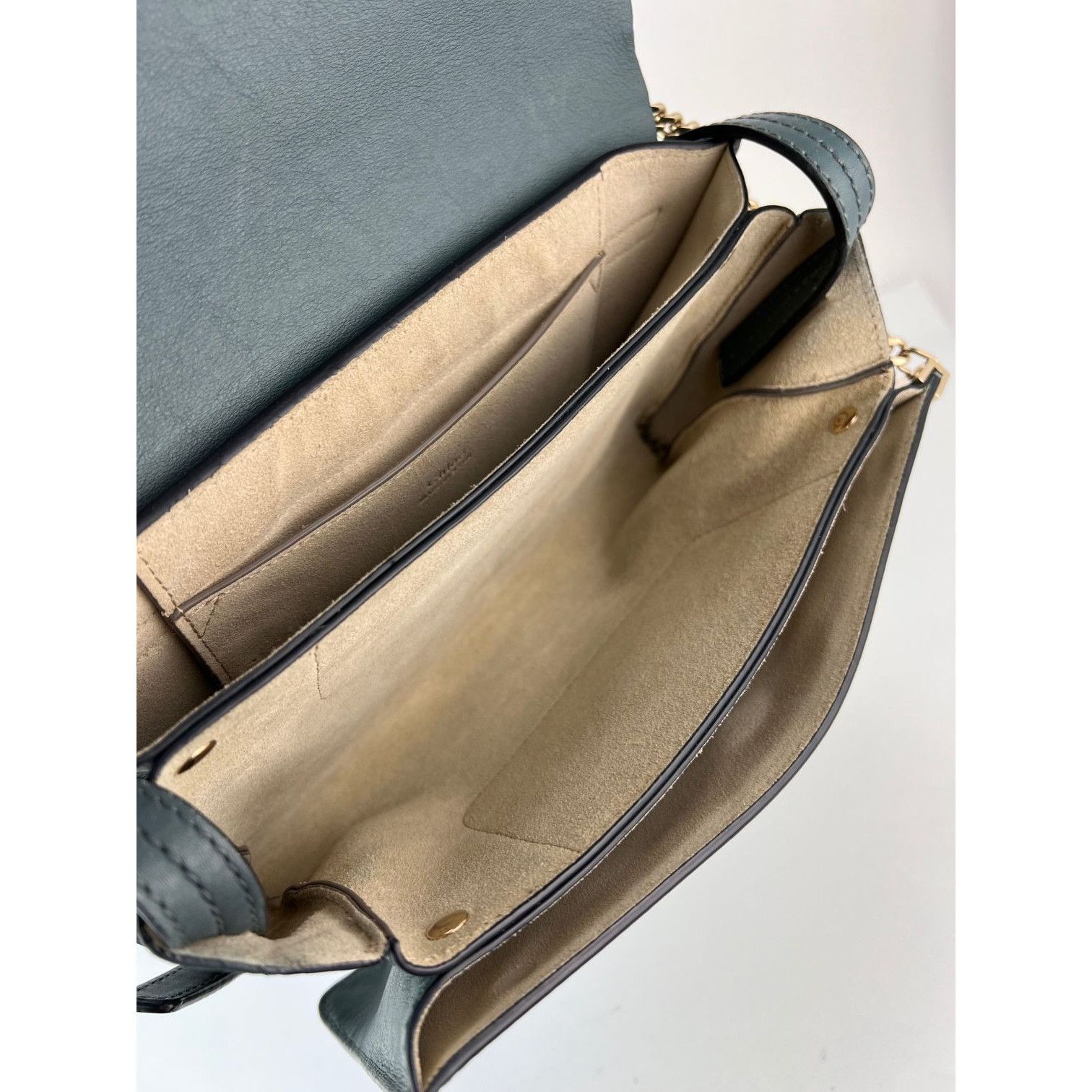 Chloe Chloe Faye Chain Suede Leather Gray Blue Crossbody Bag Size ONE SIZE - 3 Thumbnail