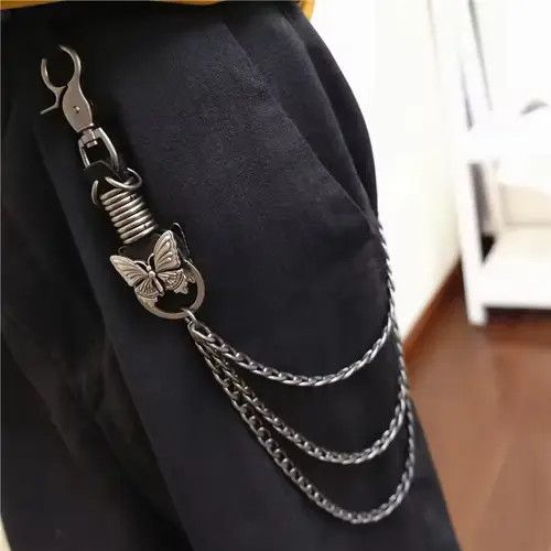 Jewelry Punk Waist Pants Chain Wallet Chain Skull Keychain Size ONE SIZE - 7 Thumbnail