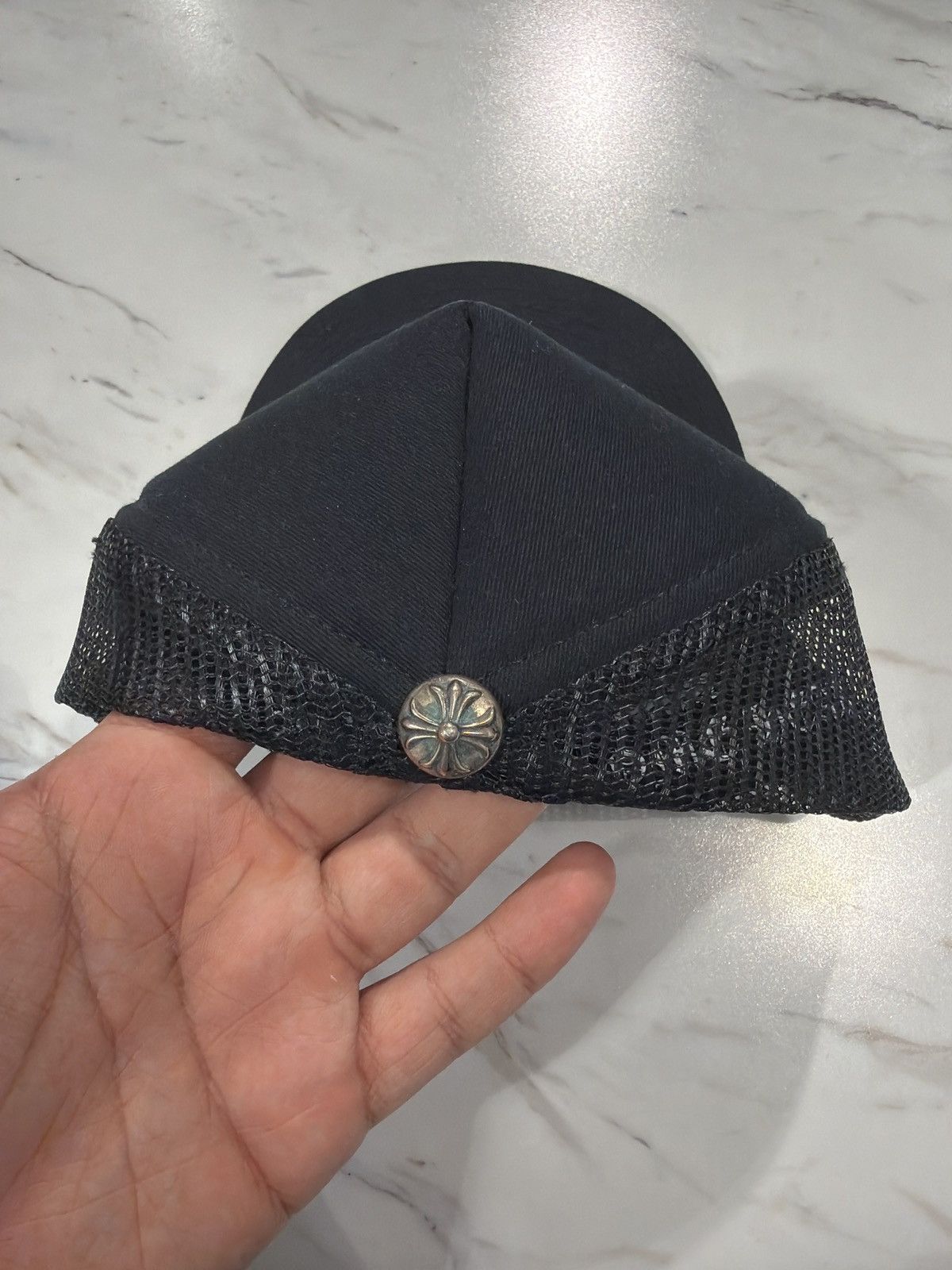 Chrome Hearts Chrome Hearts Cemetery White Leather Black Trucker Size ONE SIZE - 2 Thumbnail
