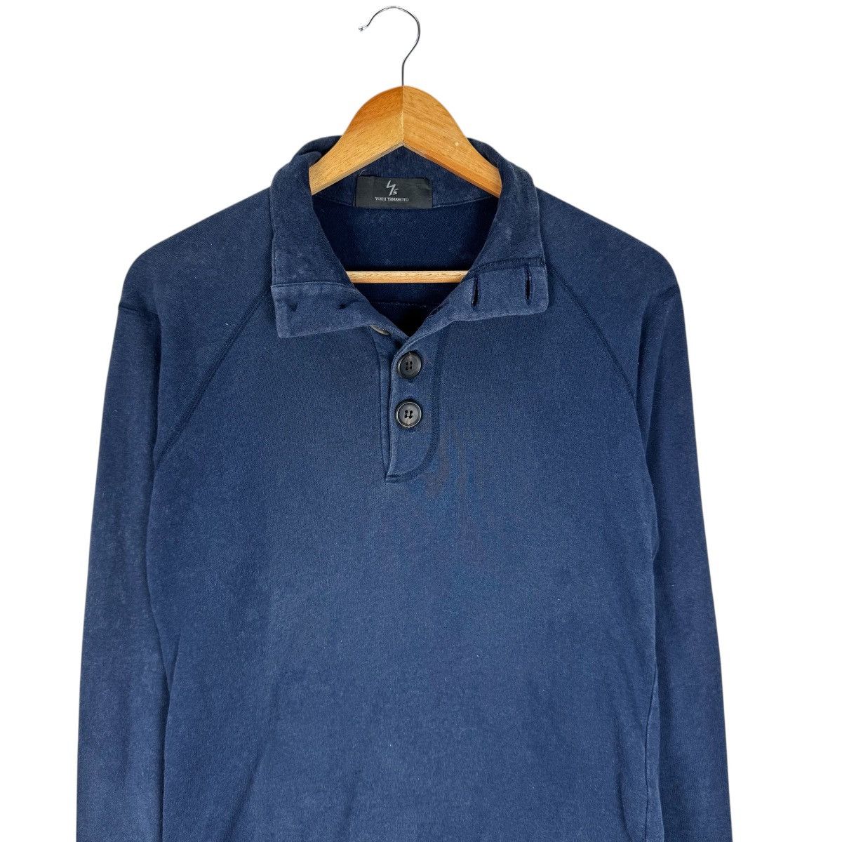 Yohji Yamamoto ☀️YOHJI YAMAMOTO LONG-SLEEVE HALF BUTTON SWEATER Size US M / EU 48-50 / 2 - 4 Thumbnail