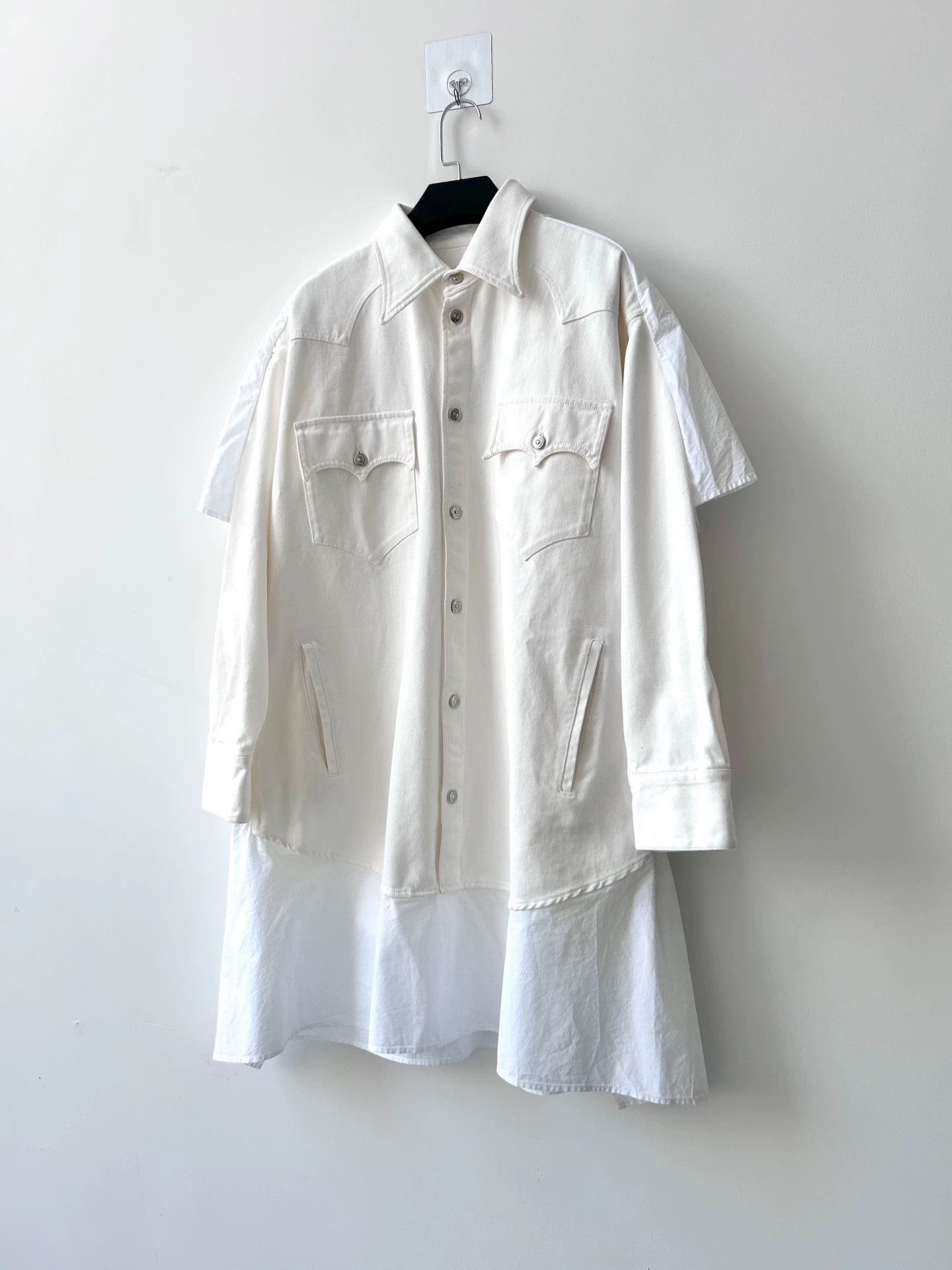 MM6 MM6 Resort 2020 Color Blocked Denim Jacket White 40 Size S / US 4 / IT 40 - 1 Thumbnail