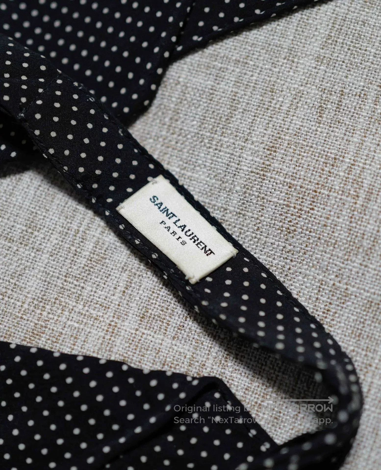 Saint Laurent Paris Black Silk Polka Dot Bow Tie. Size ONE SIZE - 2 Thumbnail