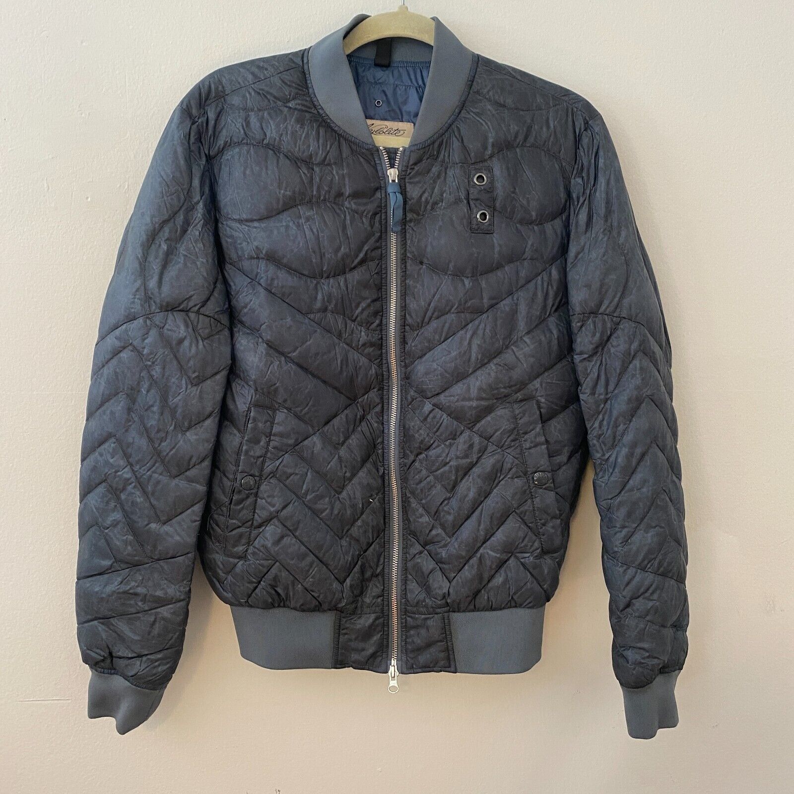 Other Blauer Nylolite Blue Gray Quilted Down Bomber Jacket Coat M Size M / US 6-8 / IT 42-44 - 8 Thumbnail