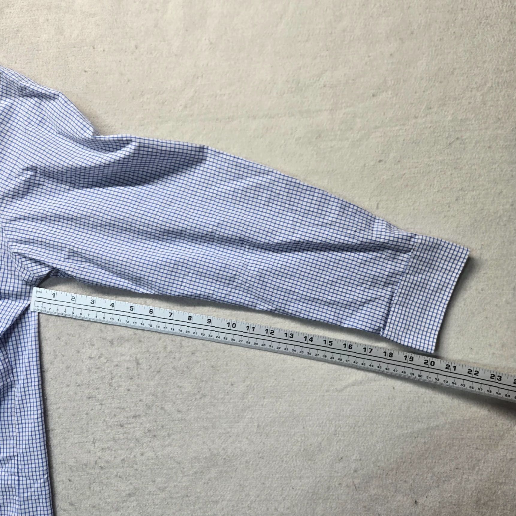 Van Heusen VanHeusen Shirt Men 2XL Blue Plaid Button-Down Long Sleeve Cotton Blend Regular Fit Size US XXL / EU 58 / 5 - 5 Thumbnail