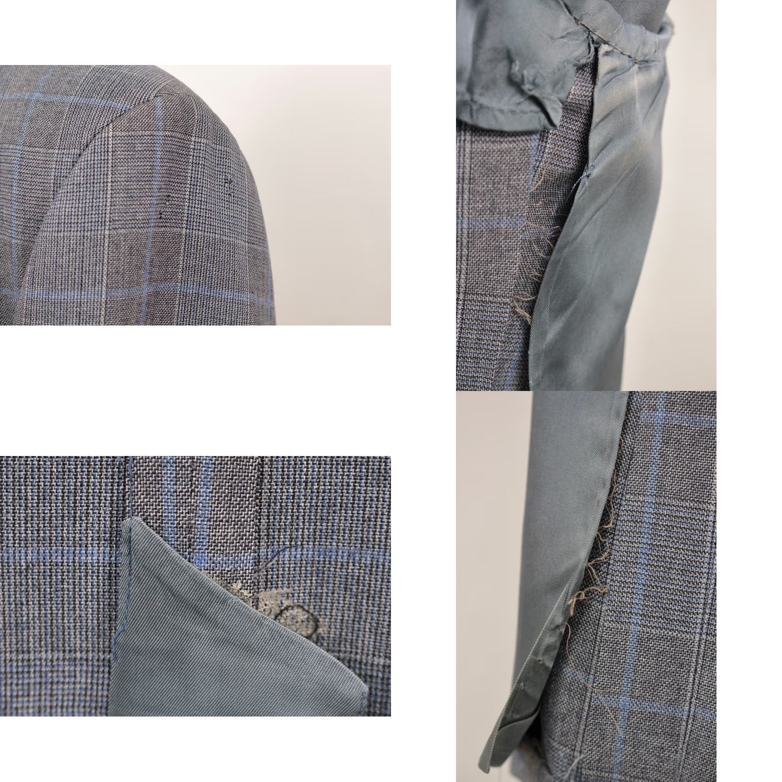 Vintage VINTAGE Mens VTG 70s Blue & Grey Plaid Leisure Suit Sz L 1970s Disco Mens L Gray Wool Blend Jacket 34" Pants 37x33 Size 42R - 10 Thumbnail