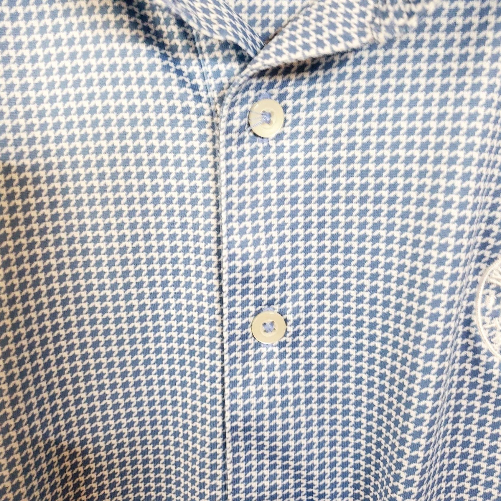 Vintage Donald Ross Polo Shirt Mens 2XL Blue Geometric Print Golf Performance Stretch Size US XXL / EU 58 / 5 - 6 Thumbnail