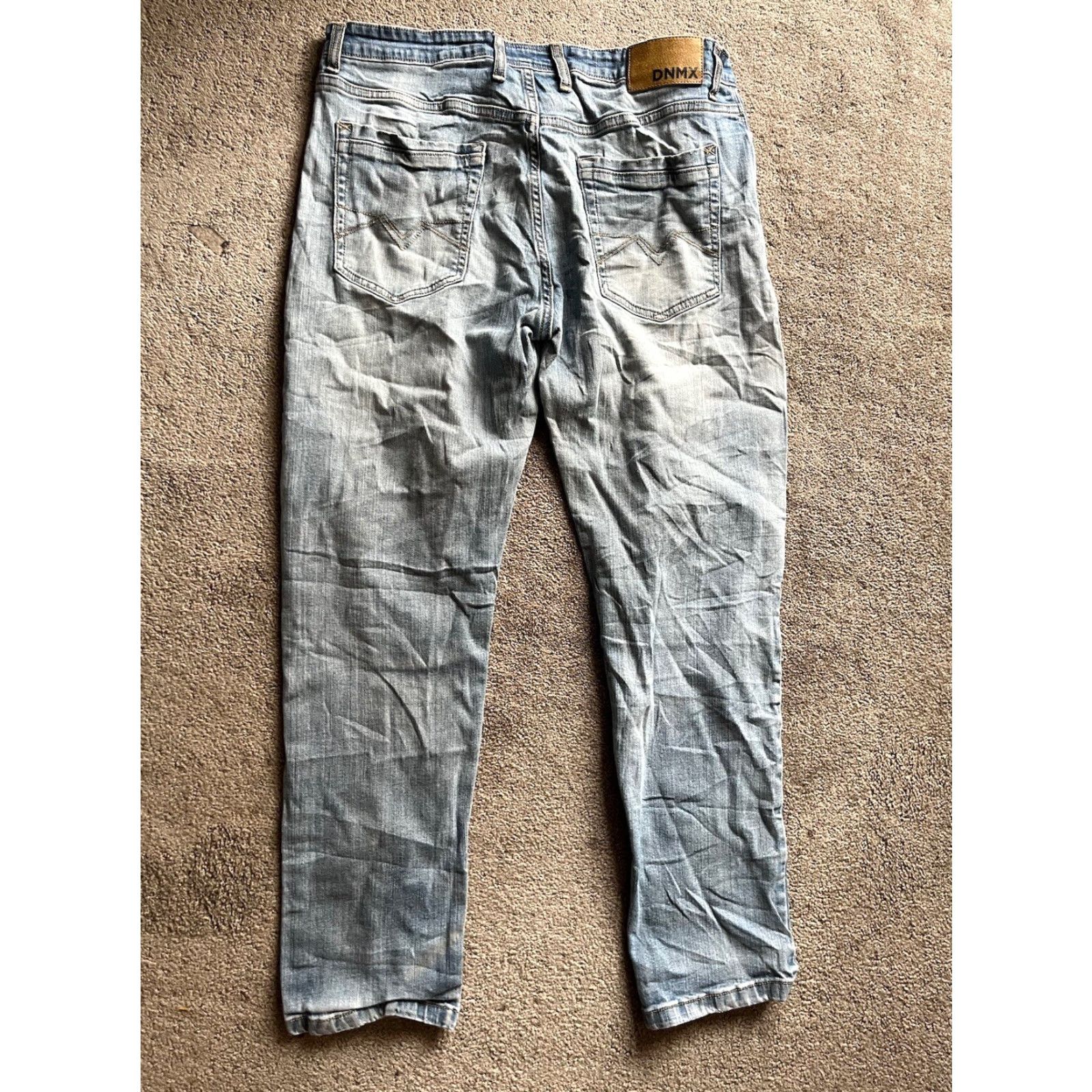 Vintage VINTAGE DNMX Jeans Slim 34x28 Light Wash Denim 34 Waist Tapered Fit 5-Pocket USA Mens Belt Loops Zipper Button Logo Stretch Cotton Size US 34 / EU 50 - 2 Thumbnail
