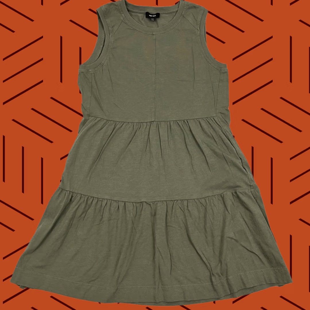 ME+EM ME + EM Mini Dress Olive Green Tiered Slub Knit Pockets SS23JD466 US 8 / UK 12 Casual Workwear Sleeveless Short Dress Womens Maggie/ME + EM Size M / US 6-8 / IT 42-44 - 1 Thumbnail