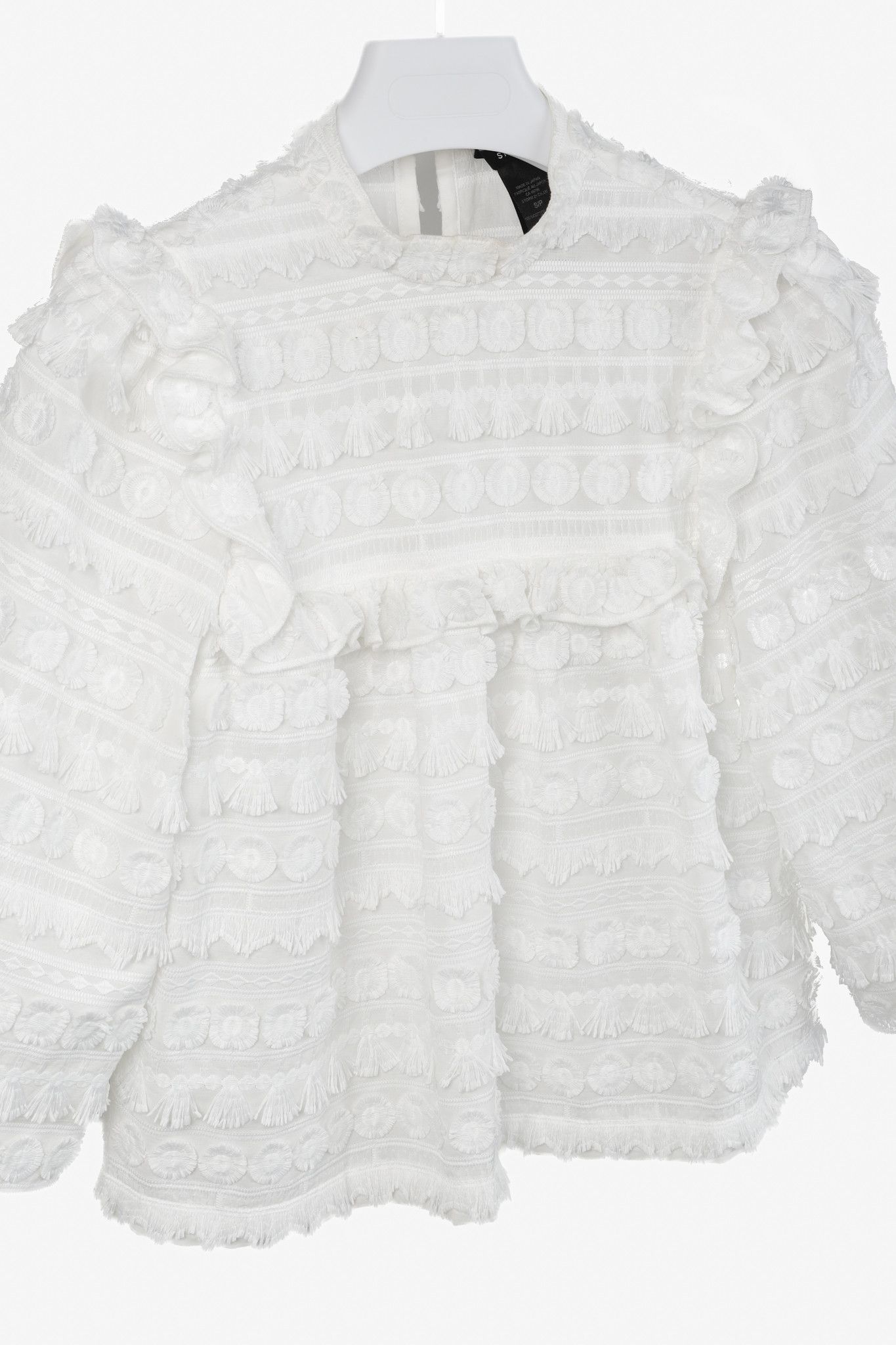 SMYTHE Smythe Ivory 3D-Embroidered A-Line Blouse Size S / US 4 / IT 40 - 3 Thumbnail