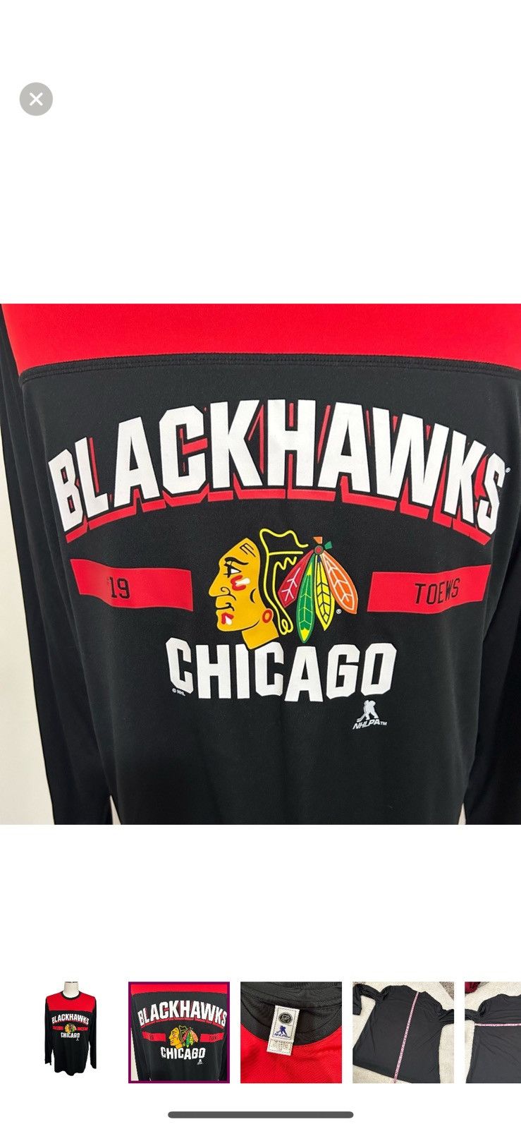 NHL NHL Chicago Blackhawks large long sleeved toews athletic tee Size US L / EU 52-54 / 3 - 4 Thumbnail