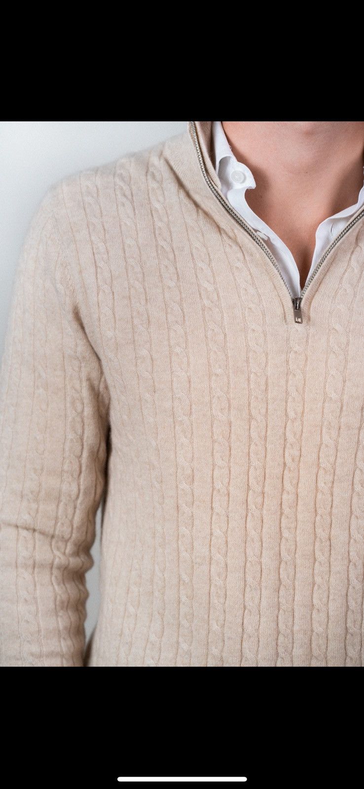 Other 100% cashmere half zip cable knit, M Size US M / EU 48-50 / 2 - 3 Thumbnail