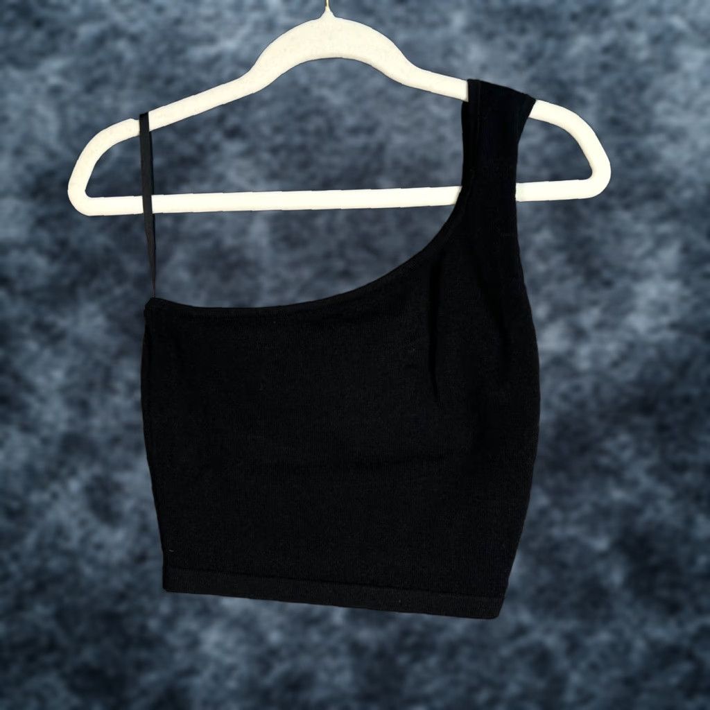 Vintage Babaton Womens 2XS Black One-Shoulder Crop Top Tank Shirt Crop Top Womens 2XS Black One Shoulder Babaton Cropped Tank Summer Spring Fall Womens Size XXS / US 00 / IT 34 - 1 Thumbnail