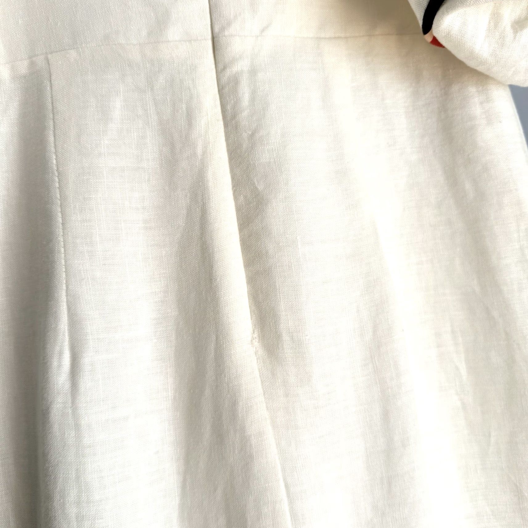 Farm Rio Farm Rio White Linen Short Sleeve Mini Dress M Womens Striped Colorful 100% Linen Summer 34" Length Size 32" / US 10 / IT 46 - 3 Thumbnail