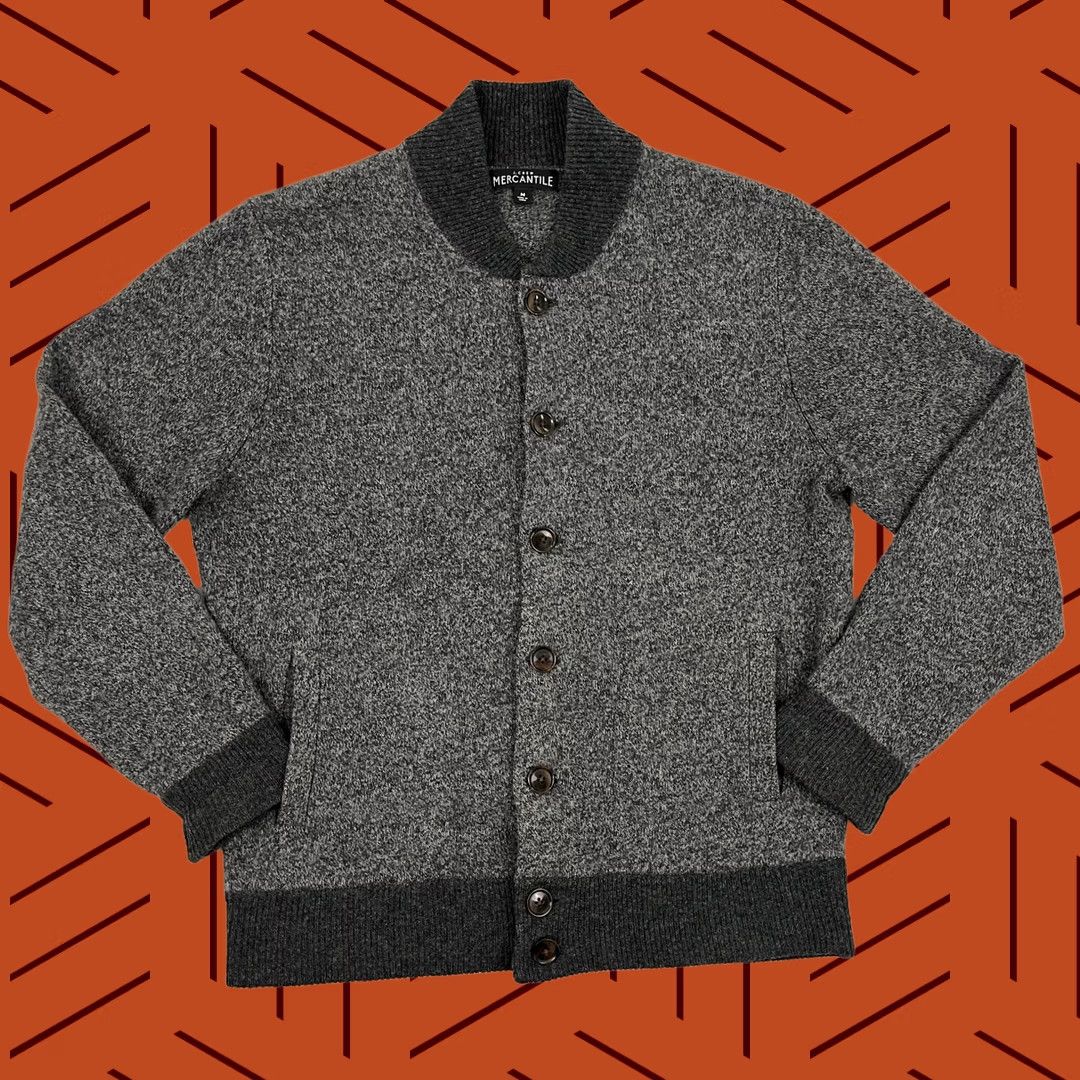J.Crew J.CREW Mercantile Lambswool Bomber Cardigan Mens M Gray Knit Academia Sweater Cardigan Mens Regular Knit Wool Solid Gray Fall Winter 90s Theme Size US M / EU 48-50 / 2 - 1 Thumbnail