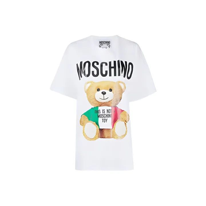Moschino Moschino SS23 White Bear Logo T-Shirt 0079 Size S / US 4 / IT 40 - 1 Thumbnail