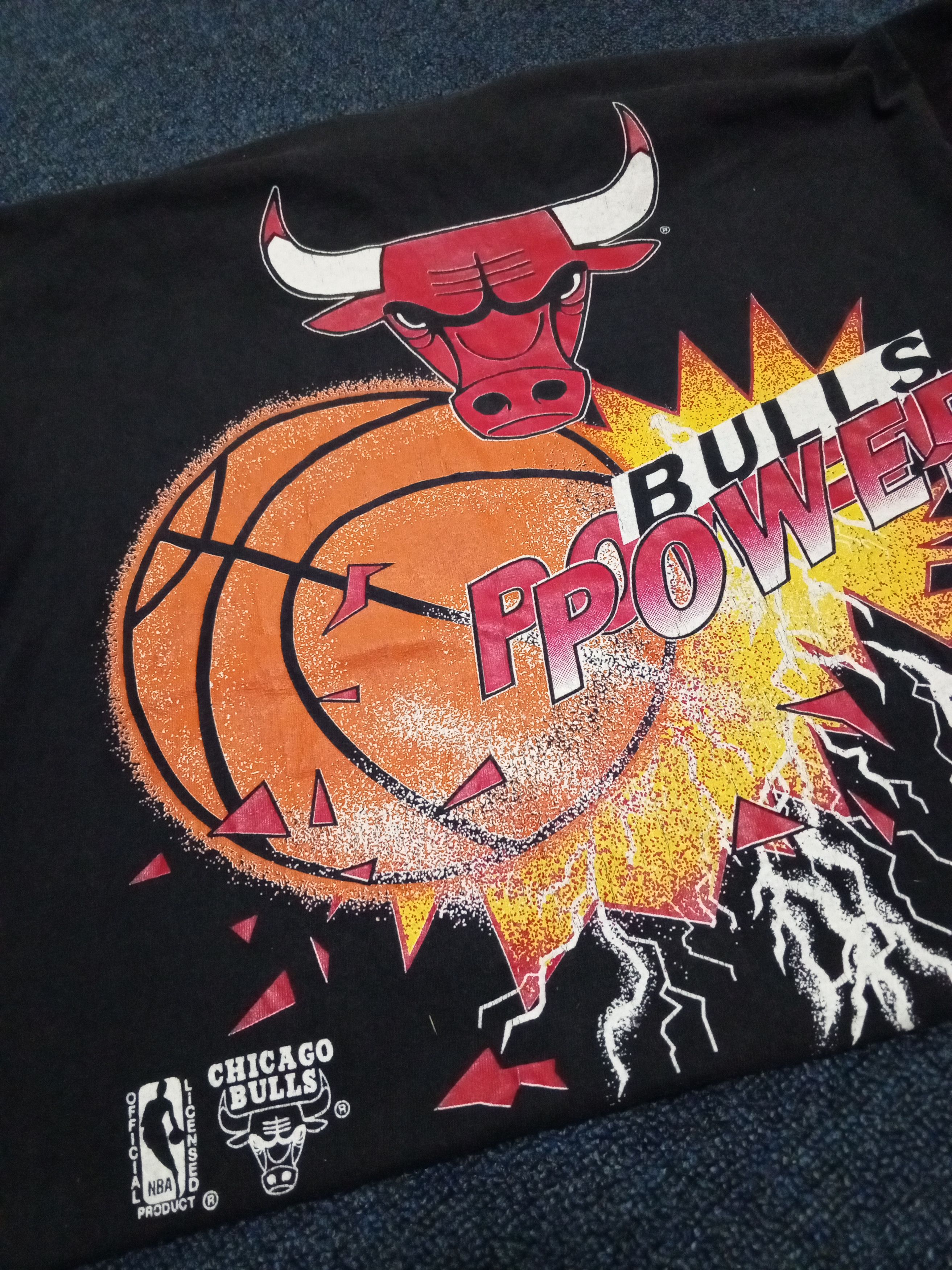 NBA × Rap Tees × Vintage 90s Chicago Bulls Vintage BULL POWER Bootleg Rap Tee Shirt Size US L / EU 52-54 / 3 - 7 Thumbnail