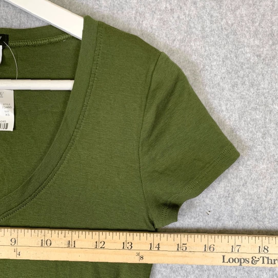 J.Crew VINTAGE J. Crew T-Shirt V-Neck Short Sleeve Womens XS Olive Green New with Tags Size XS / US 0-2 / IT 36-38 - 4 Thumbnail