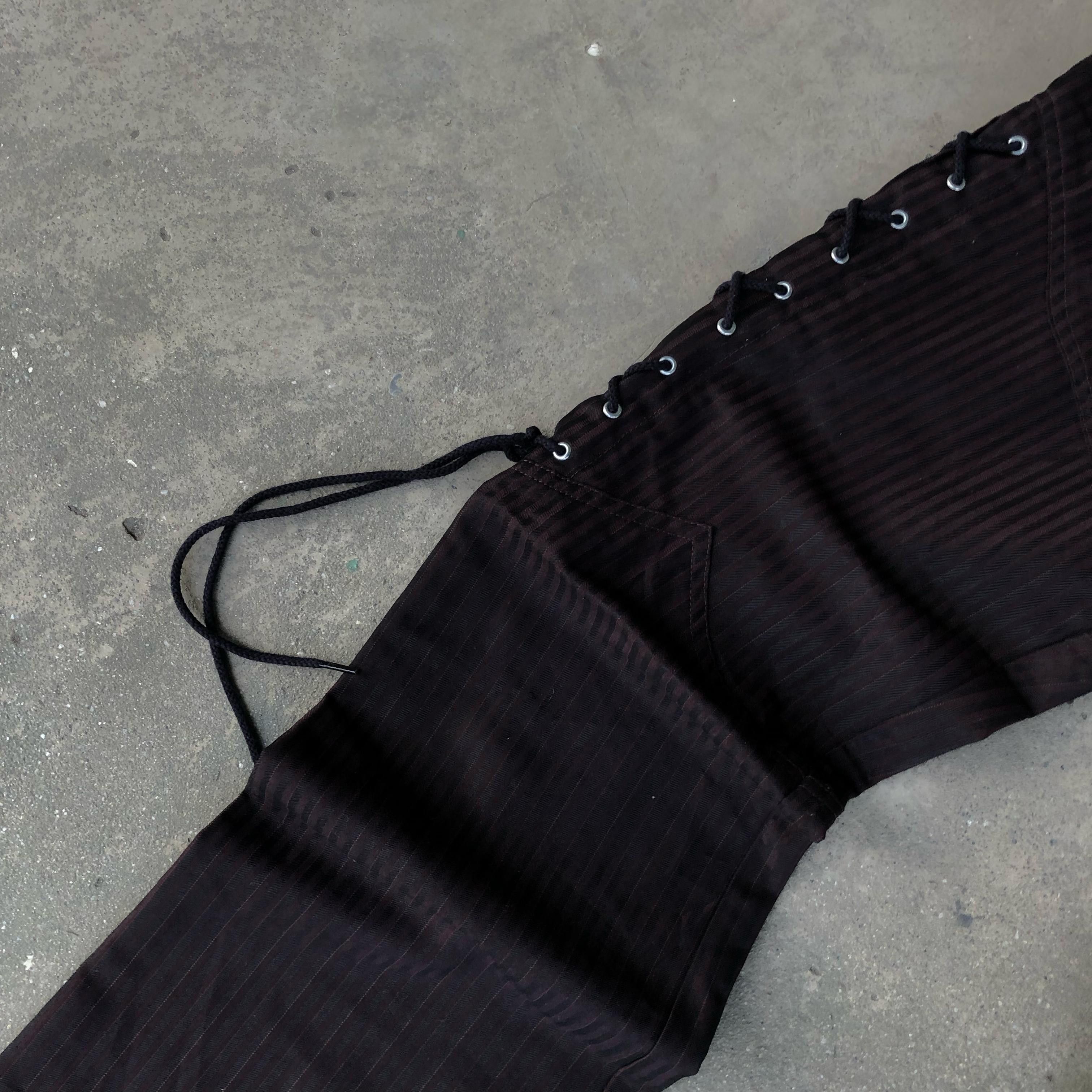 Japanese Brand × semanticdesign Semantic Design Lace Up Flared Pants Size US 30 / EU 46 - 4 Thumbnail