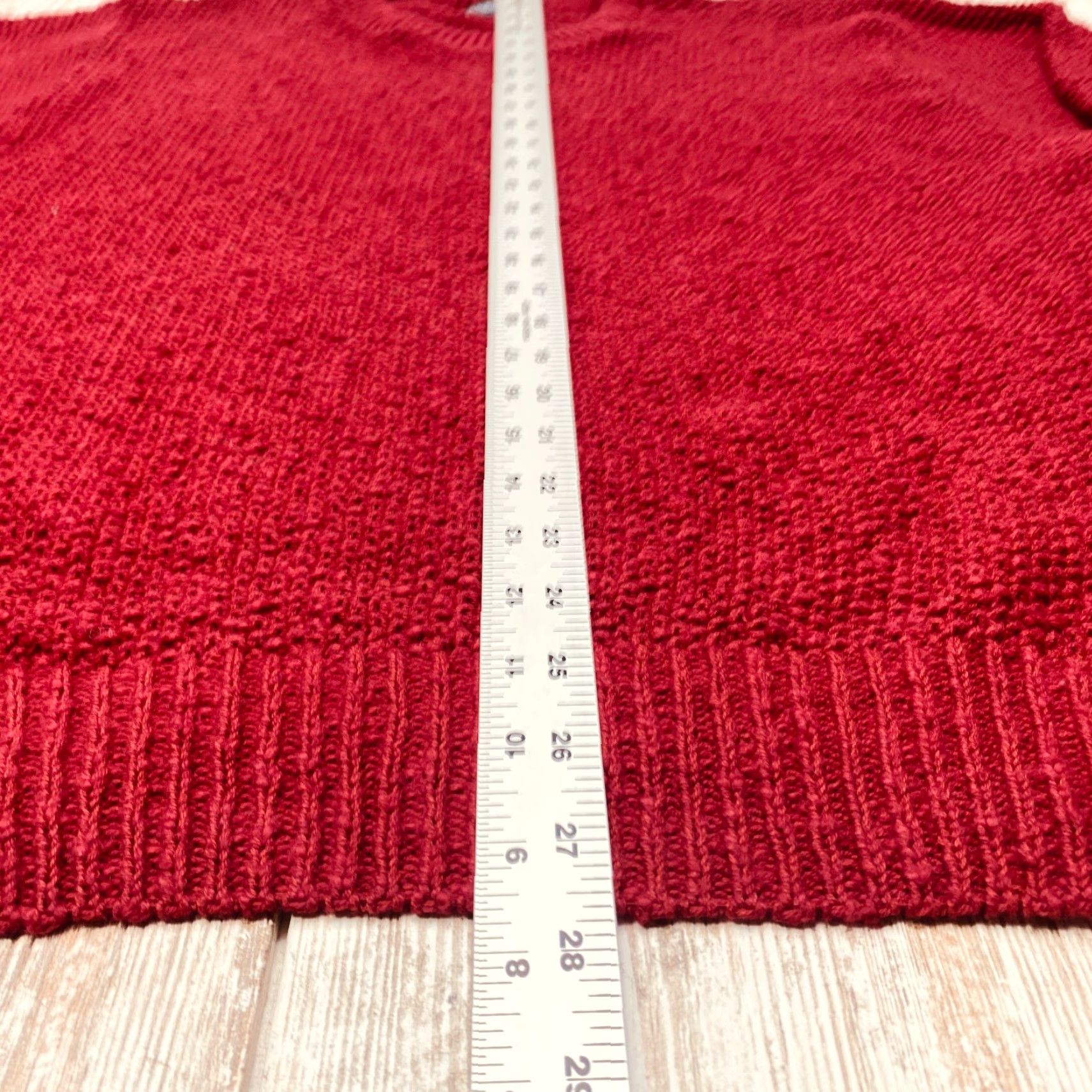 Lands' End VINTAGE Lands' End Sweater Men's Large Red Heavy Knit Pullover Casual Made in USA Size US L / EU 52-54 / 3 - 7 Thumbnail