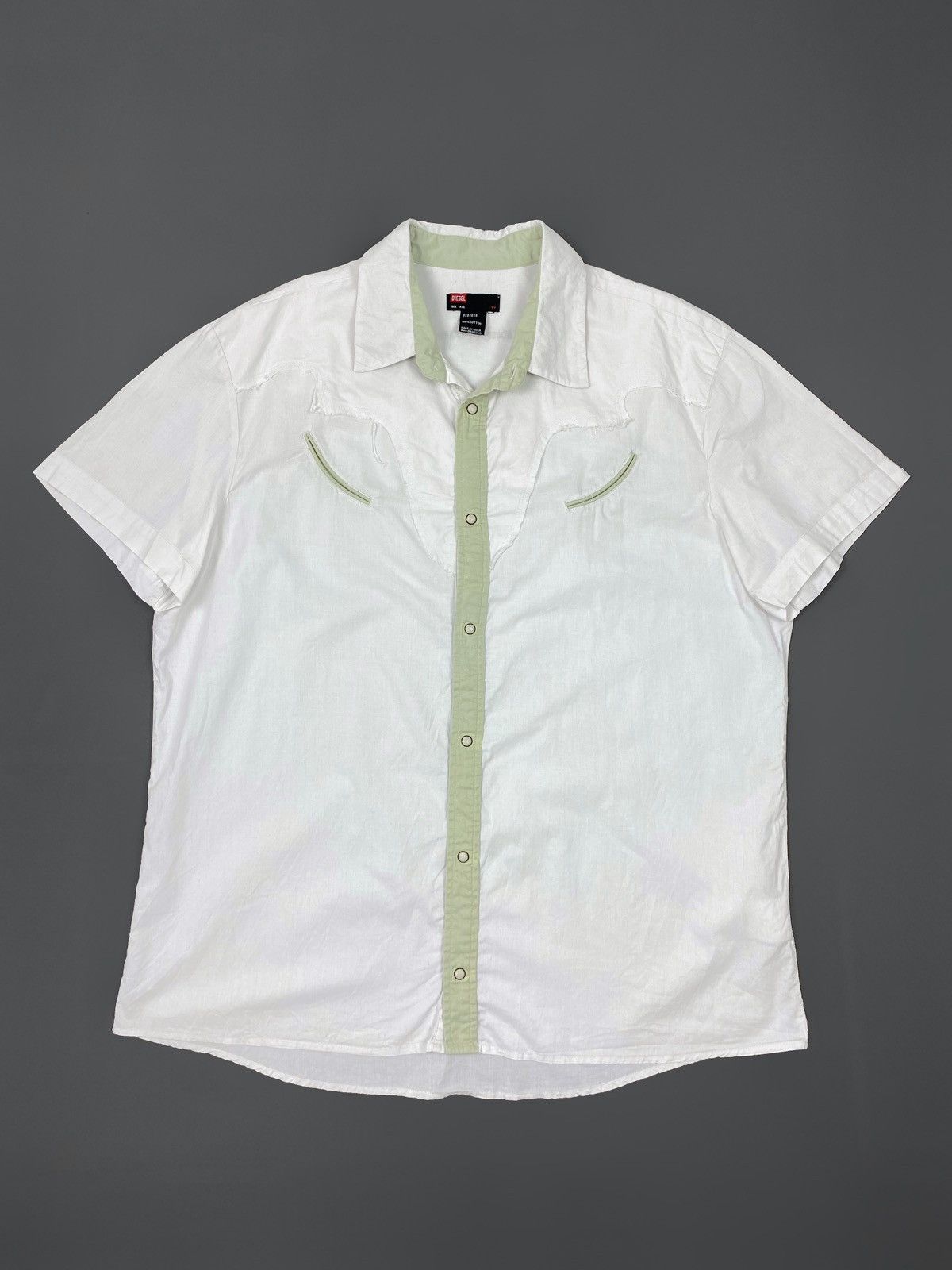 Diesel Y2K Diesel Western Snap Button Up Short Sleeve Shirt Size US XXL / EU 58 / 5 - 1 Thumbnail