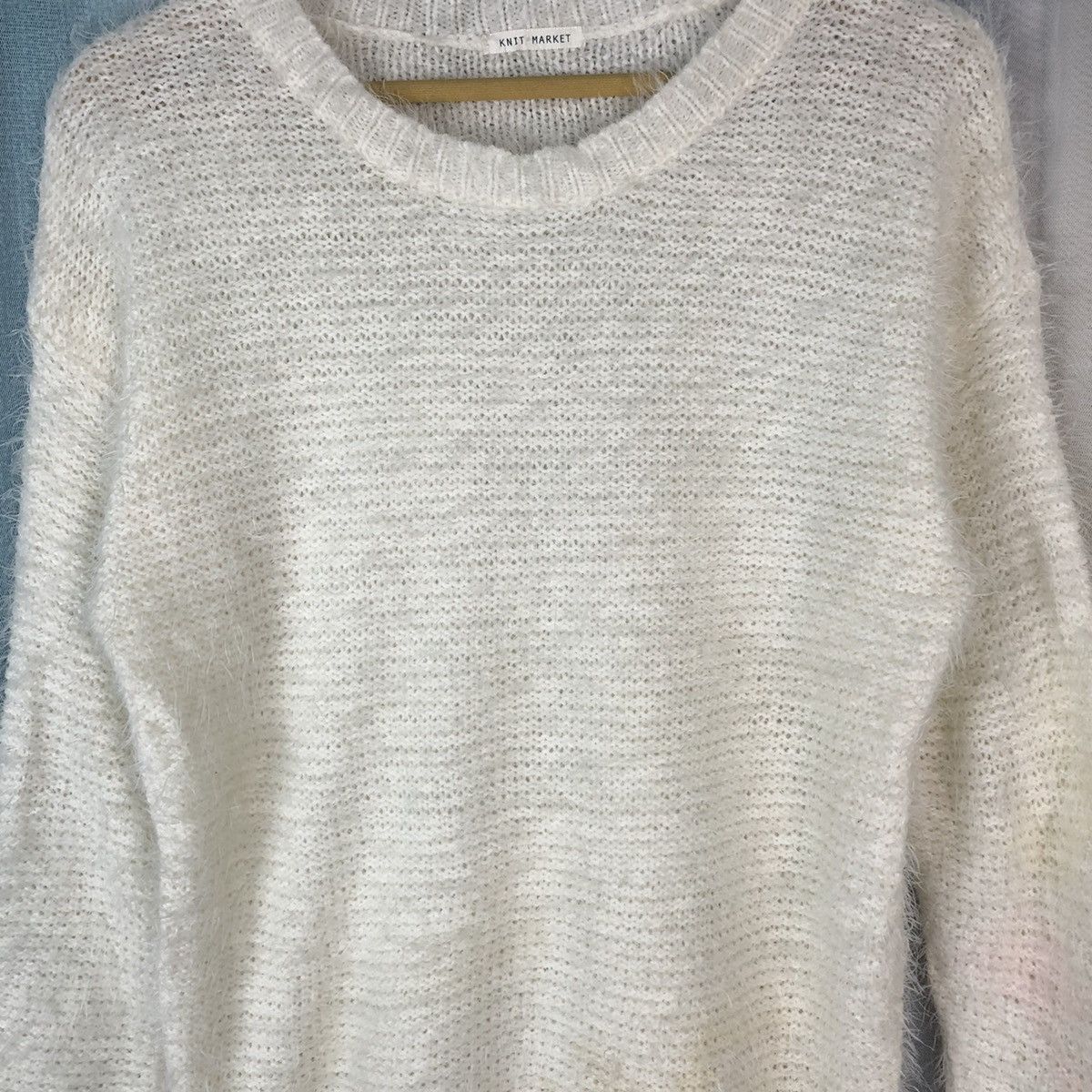 Homespun Knitwear × Japanese Brand Vintage Shag Shaggy Fur Mohair Knit Market White #896 Size M / US 6-8 / IT 42-44 - 6 Thumbnail