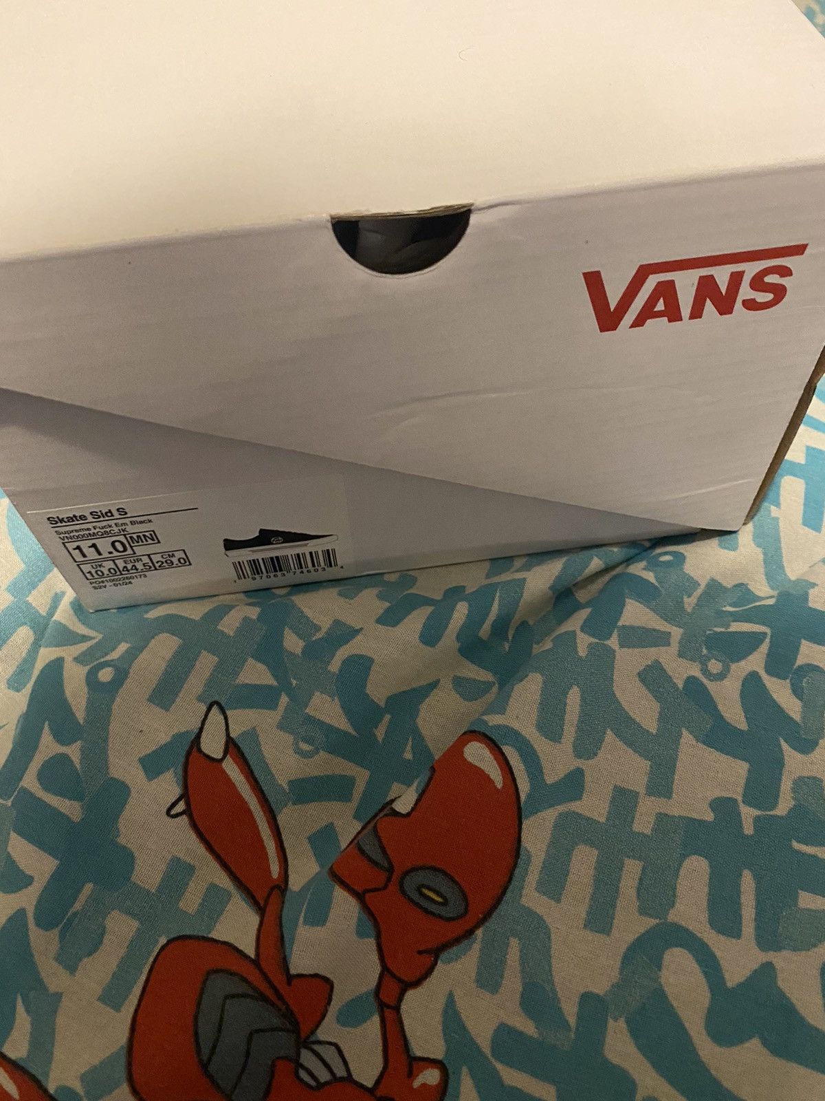 Supreme × Vans Supreme Vans Sid Fuck Em! Black Size 11 SS24 Size US 11 / EU 44 - 8 Thumbnail