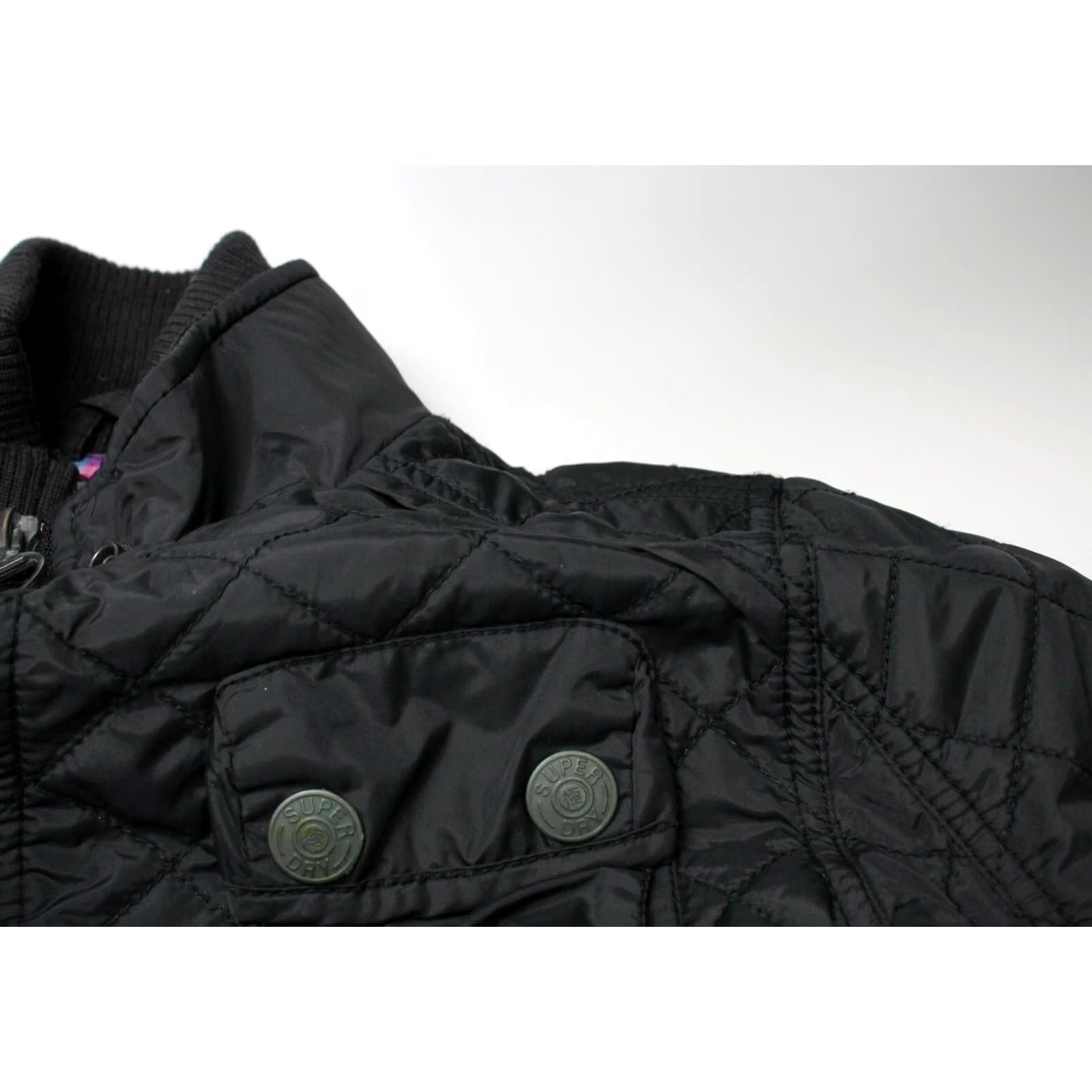 Superdry SUPERDRY Jacket Men's MEDIUM Full Zip Quilted Padded Black Size US M / EU 48-50 / 2 - 7 Thumbnail