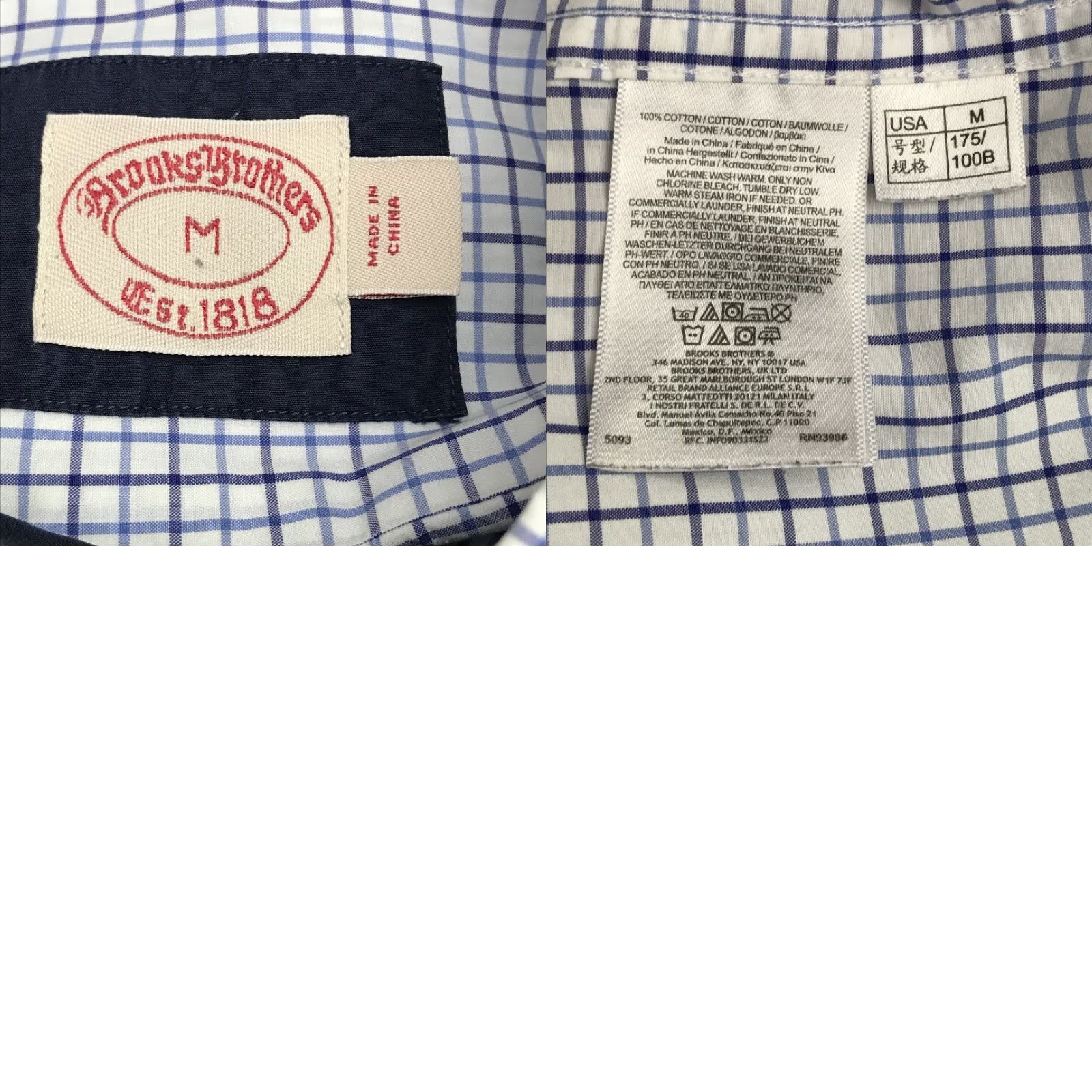 Brooks Brothers Brooks Brothers Mens Dress Shirt M Button-Down Checkered Pocket Long Sleeve Blue White Size 40R - 8 Thumbnail