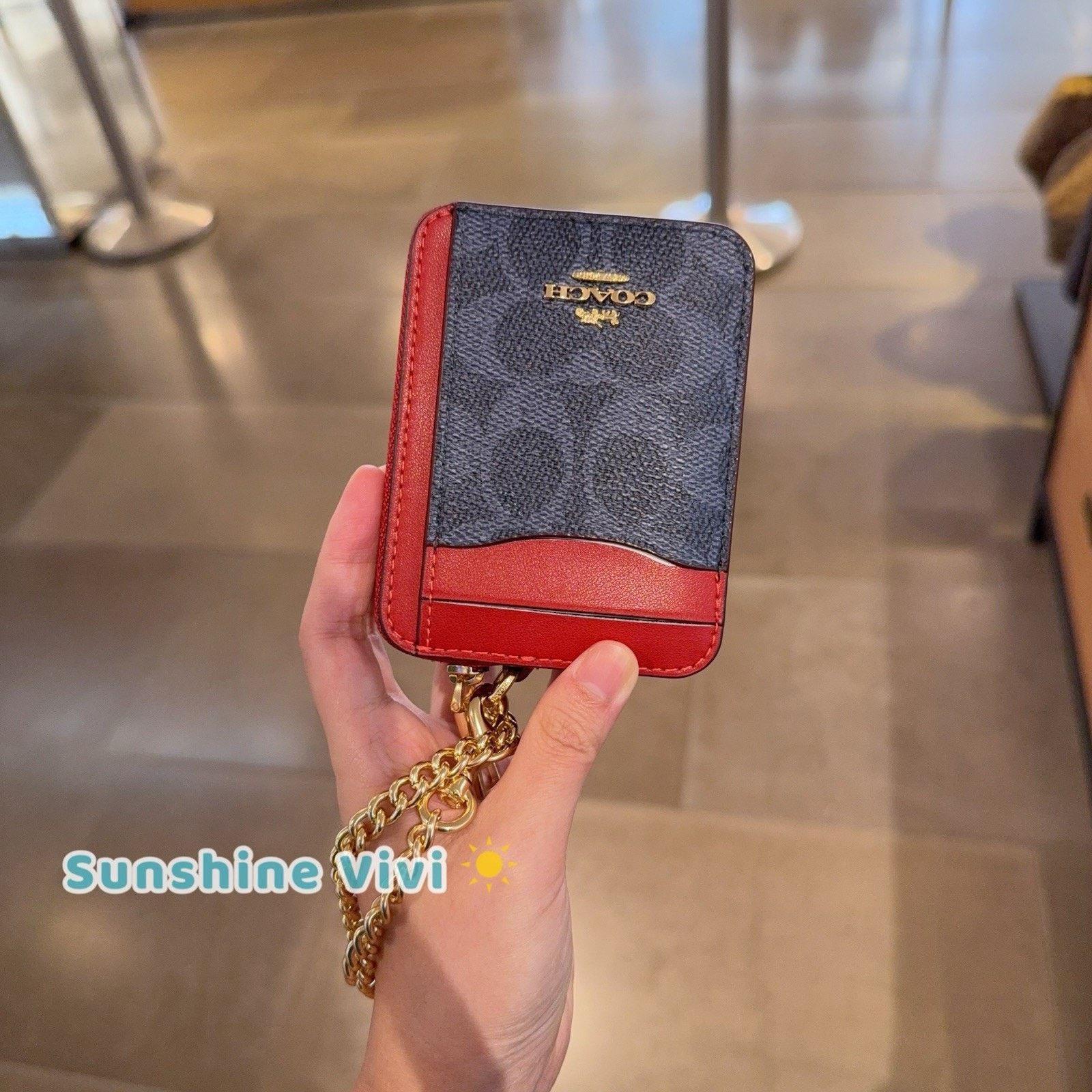 Coach NWT Coach CW883 Zip Card Case In Denim/Bold Red Size ONE SIZE - 4 Thumbnail