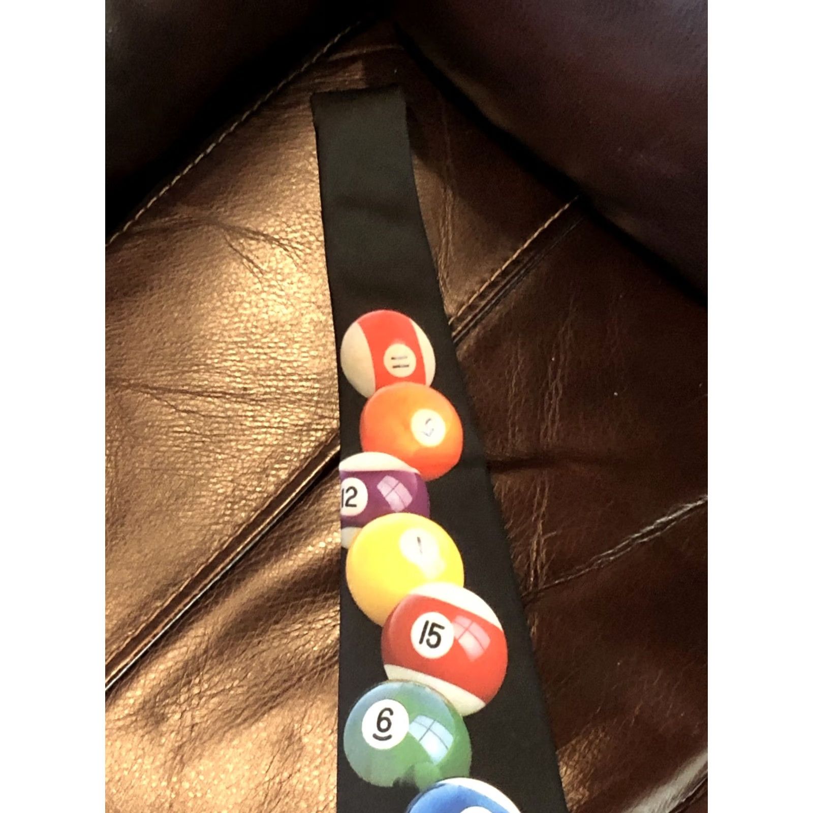 Vintage VINTAGE Ralph Marlin Tie Billiards Pool Balls Polyester Men One Size Black Size ONE SIZE - 4 Thumbnail