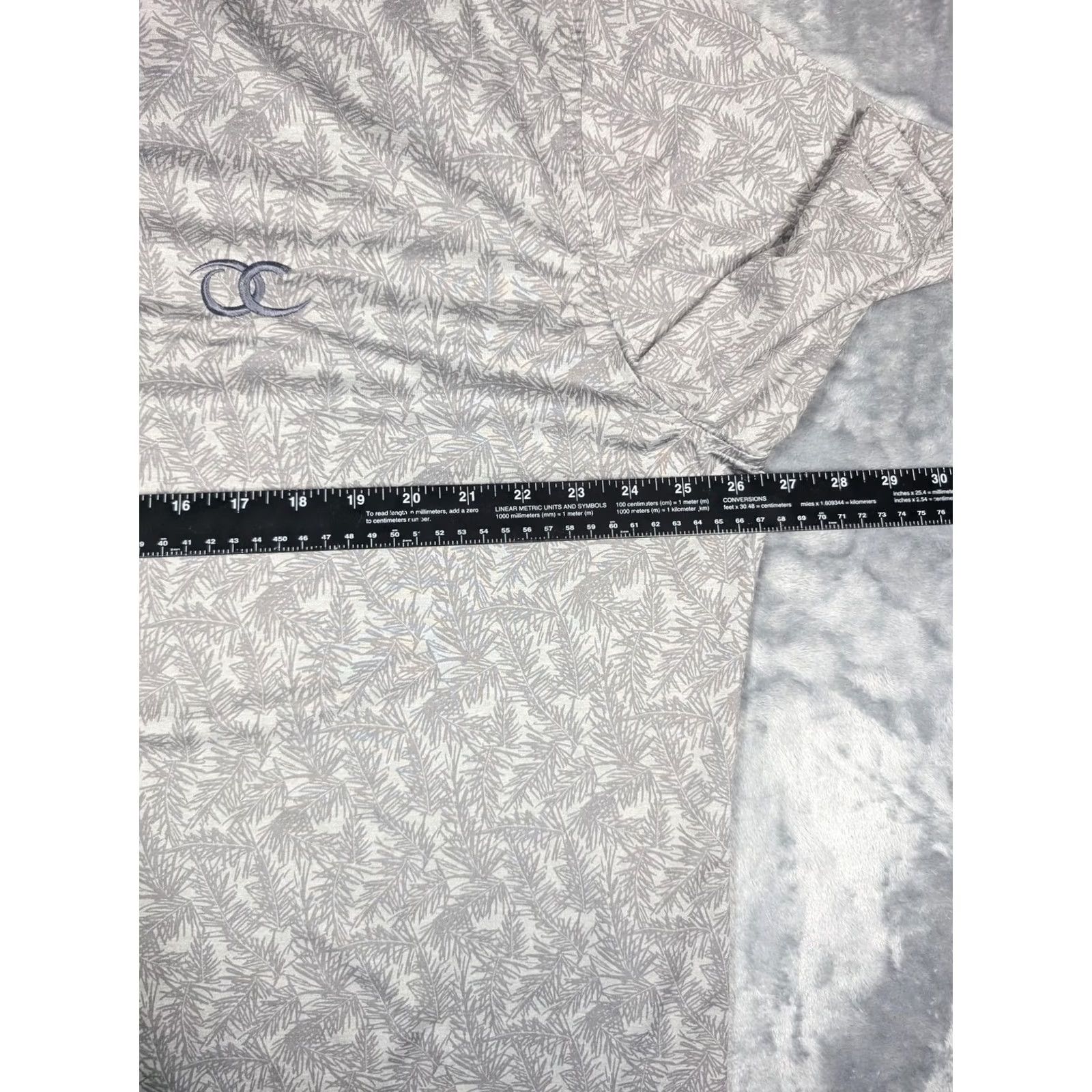 Peter Millar Peter Millar Polo Shirt Mens 2XL Gray Crown Palm Print Stretch Golf Shirt Size US XXL / EU 58 / 5 - 3 Thumbnail
