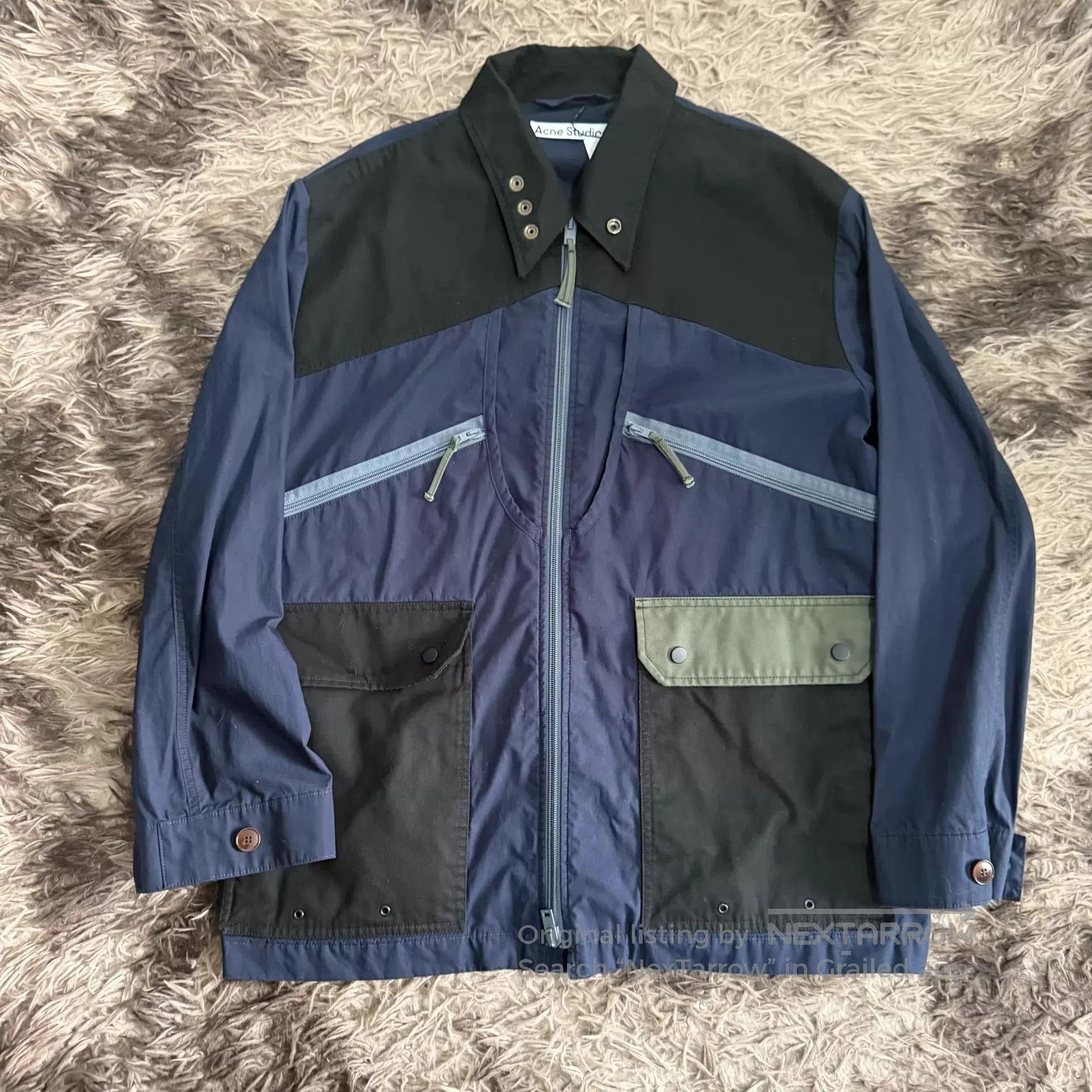 Acne Studios Blue Multi-Pocket Light Jacket. Size US M / EU 48-50 / 2 - 1 Thumbnail