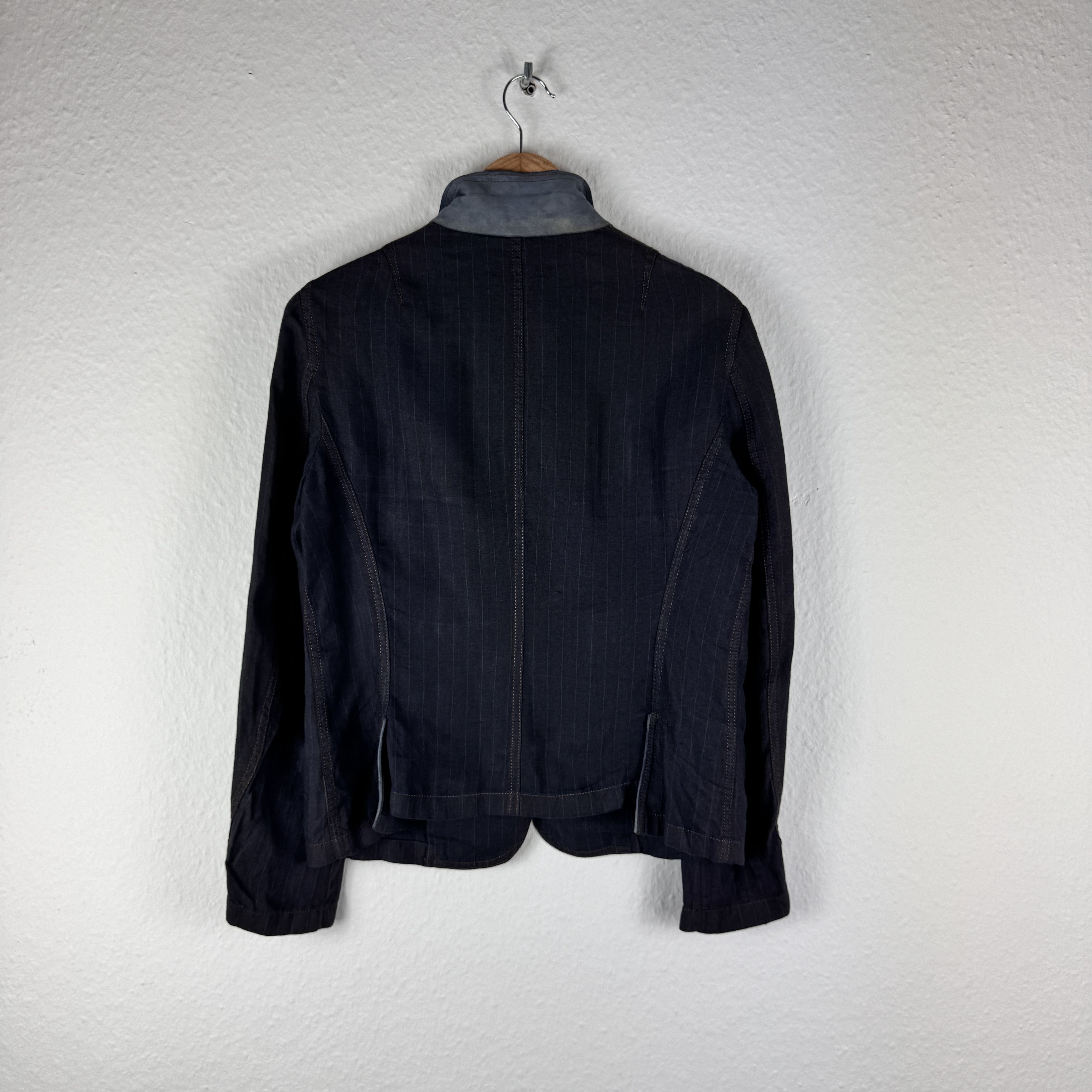 Brunello Cucinelli Women`s BRUNELLO CUCINELLI NAVY 100% LINEN STRIPED BLAZER Size L / US 10 / IT 46 - 8 Thumbnail
