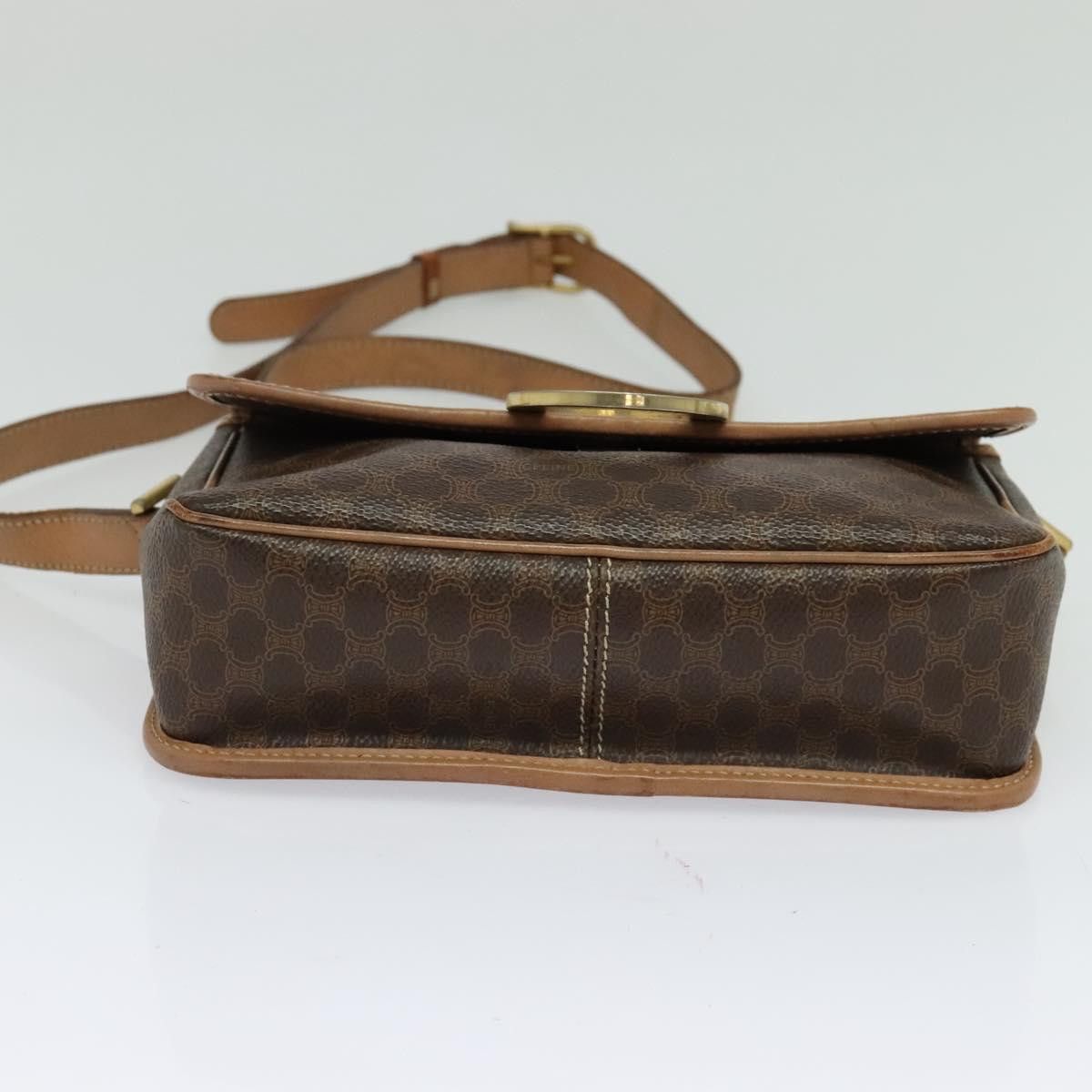 Celine CELINE Macadam Canvas Circle Shoulder Bag Pvc Leather Brown Size ONE SIZE - 9 Thumbnail
