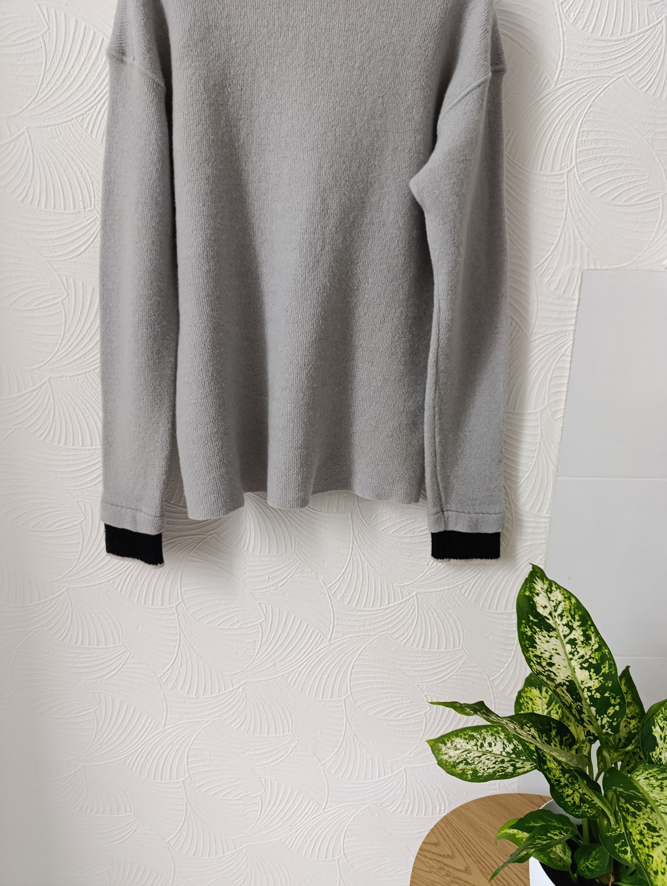 Stone Island STONE ISLAND PATCH BLACK-CUFF HIGH-NECK VINTAGE SWEATER Size US XL / EU 56 / 4 - 19 Thumbnail